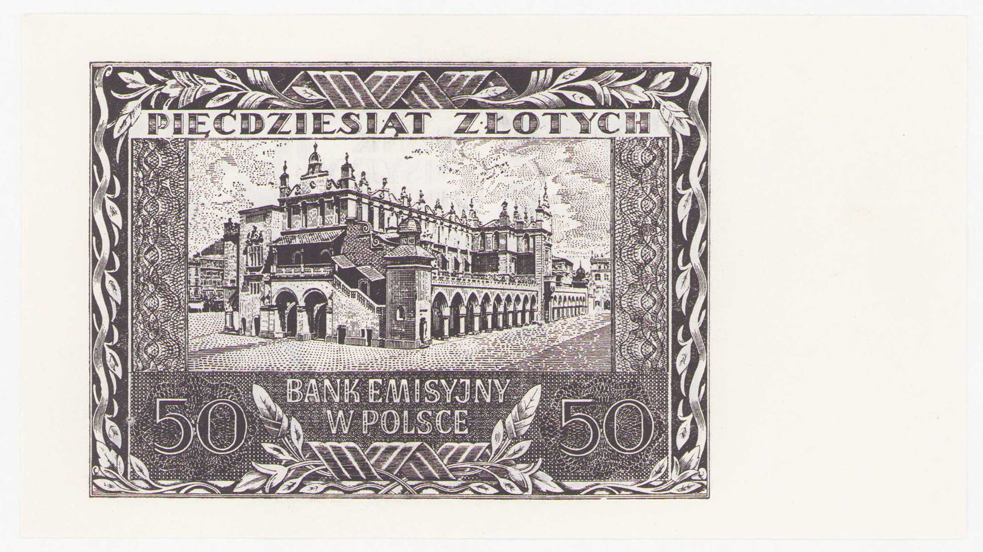 Generalna Gubernia, Czarnodruk banknotu 50 złotych 1940