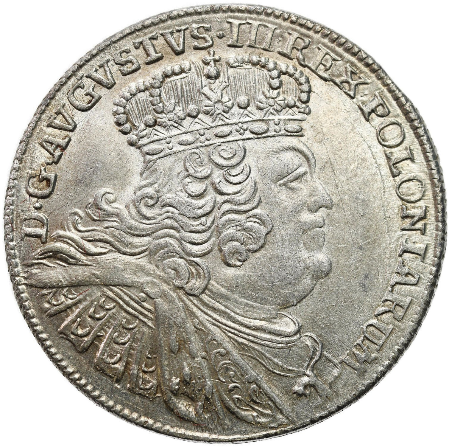 August III Sas. Ort (18 groszy) 1755, Lipsk PIĘKNY