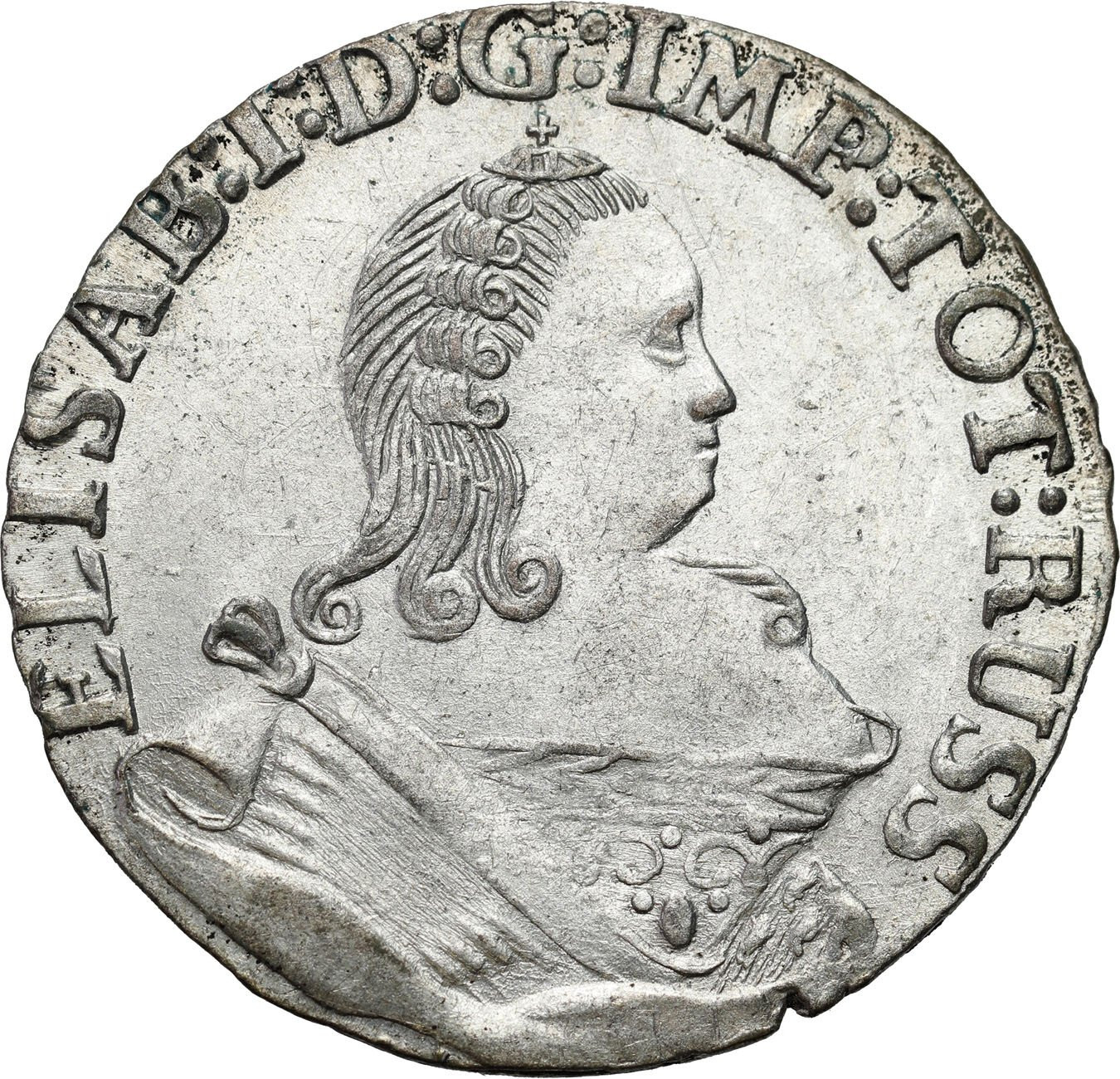 Rosja. Elżbieta. Szóstak (6 groszy) 1761, Królewiec - WYŚMIENITY