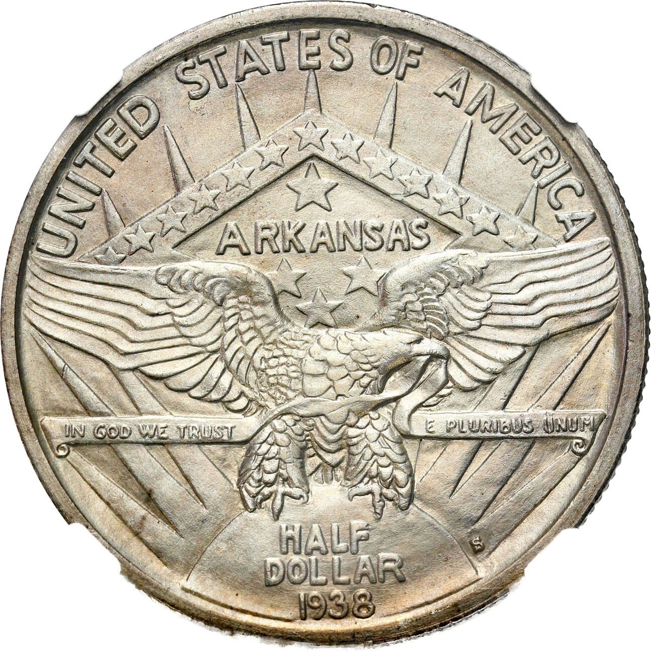 USA. 1/2 dolara (50 centów) 1938 - Arkansas, San Francisco NGC MS63 - RZADKA