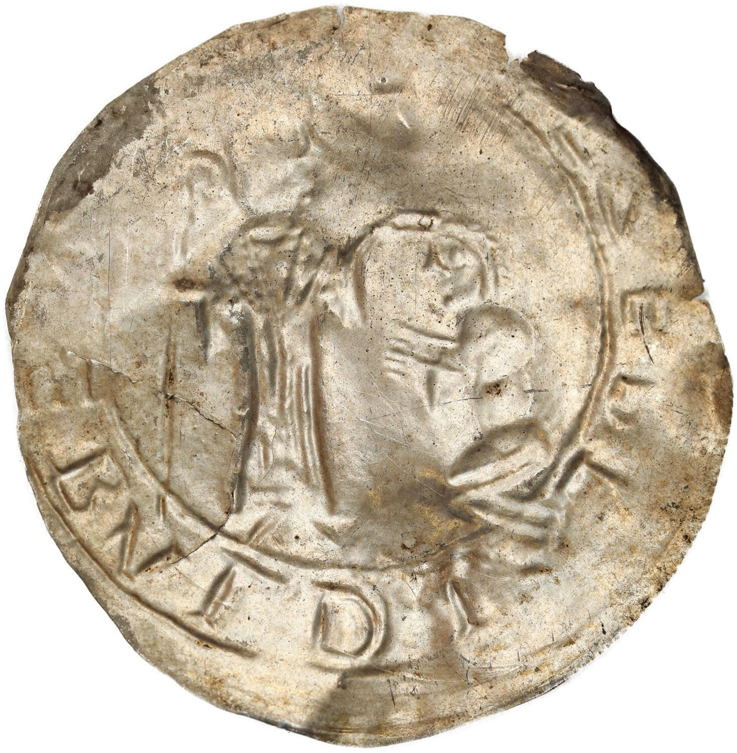 Bolesław III Krzywousty (1102-1138). Brakteat absolucyjny, po 1113 r. Kraków lub Gniezno
