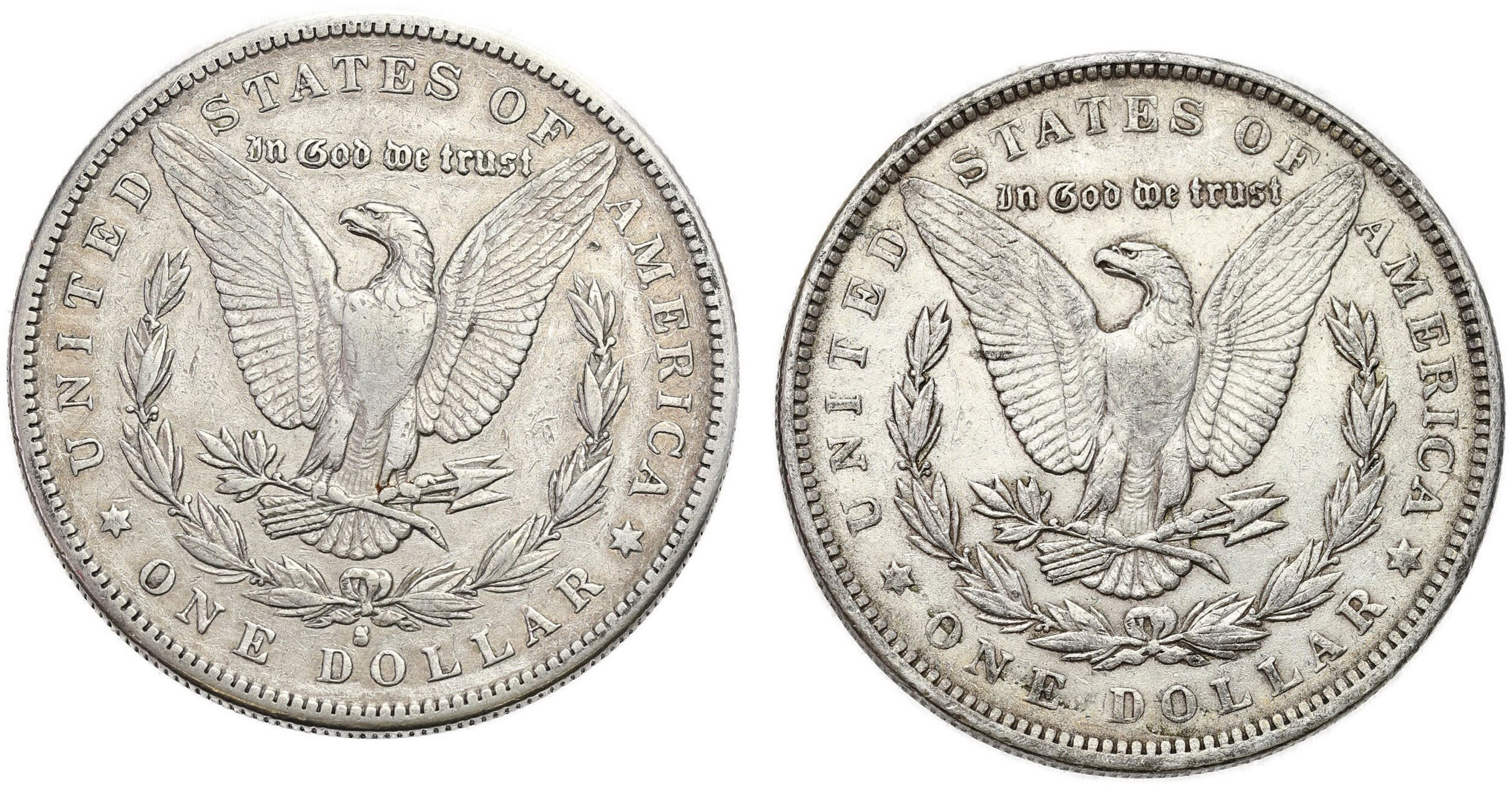 USA, Liberty 1 Dolar 1889 S San Francisco  + 1891 Filadelfia – zestaw 2 sztuk