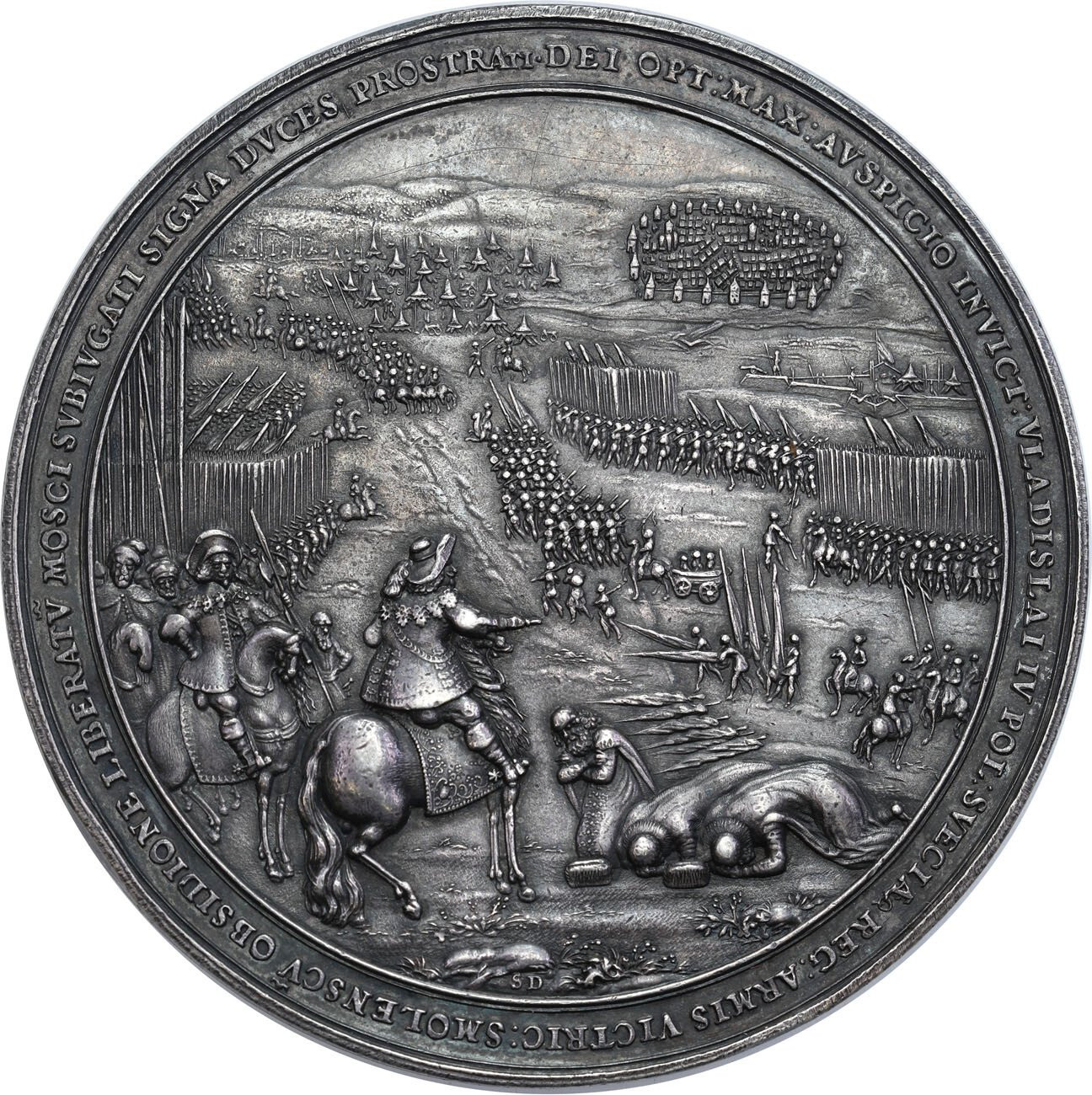 Władysław IV Waza. Medal SMOLEŃSK 1636, Dadler – RZADKOŚĆ