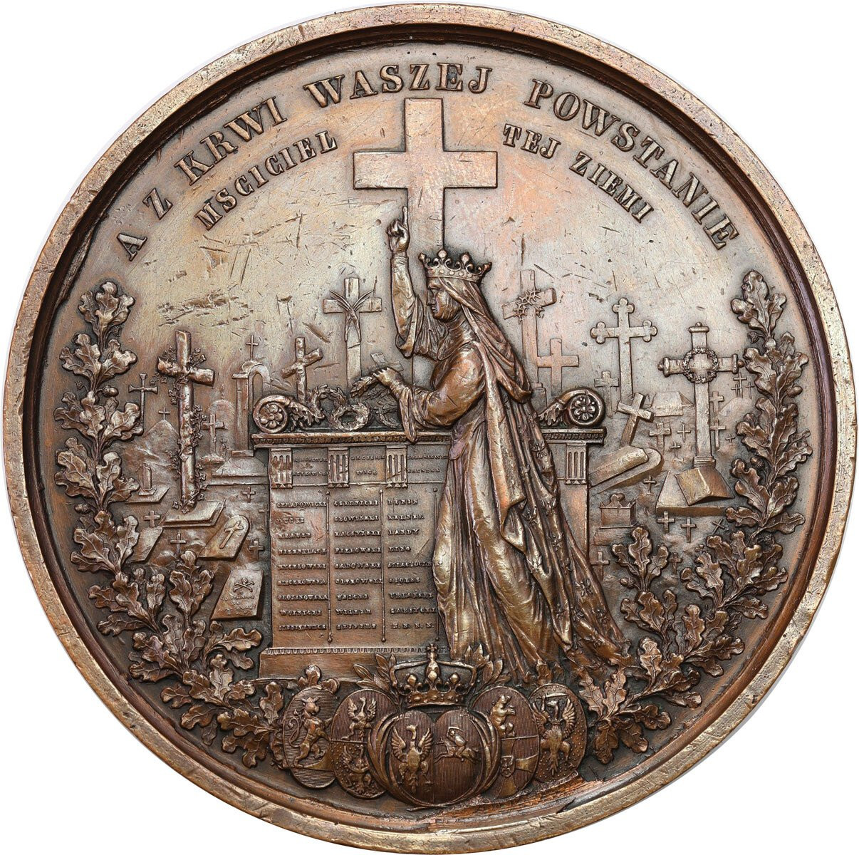 Polska pod zaborami. Medal Żałoby Narodowej 1861, - RZADKI 
