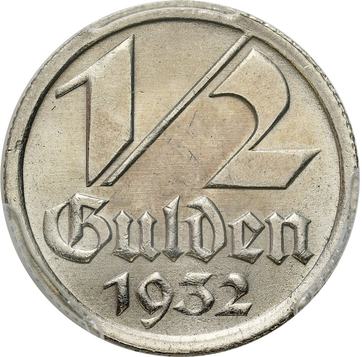 Wolne Miasto Gdańsk / Danzig. 1/2 Guldena 1932 PCGS MS64 – PIĘKNE