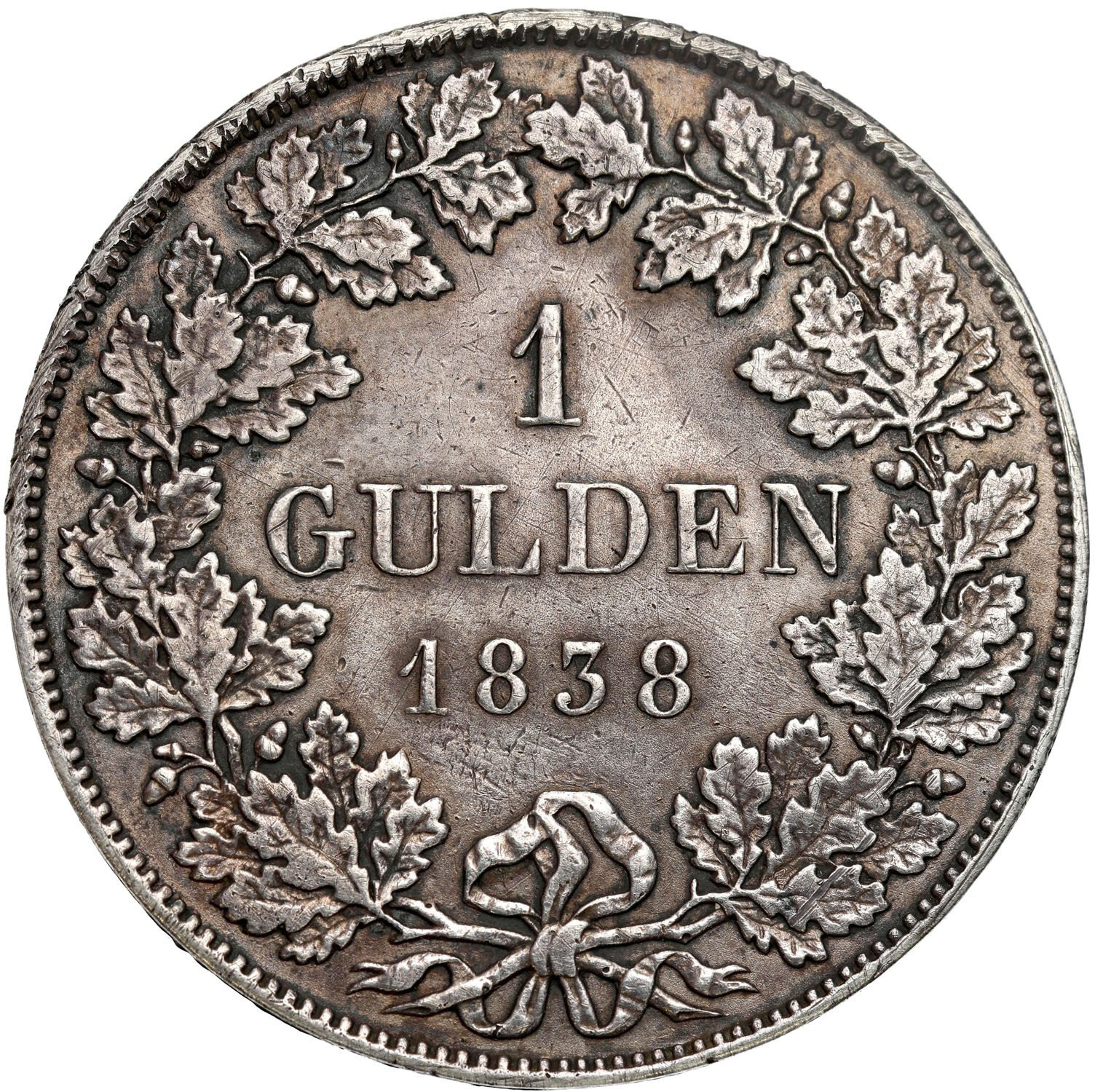 Niemcy, Hesja. Ludwik (1829–1839). Gulden 1838, Hamburg - RZADKI