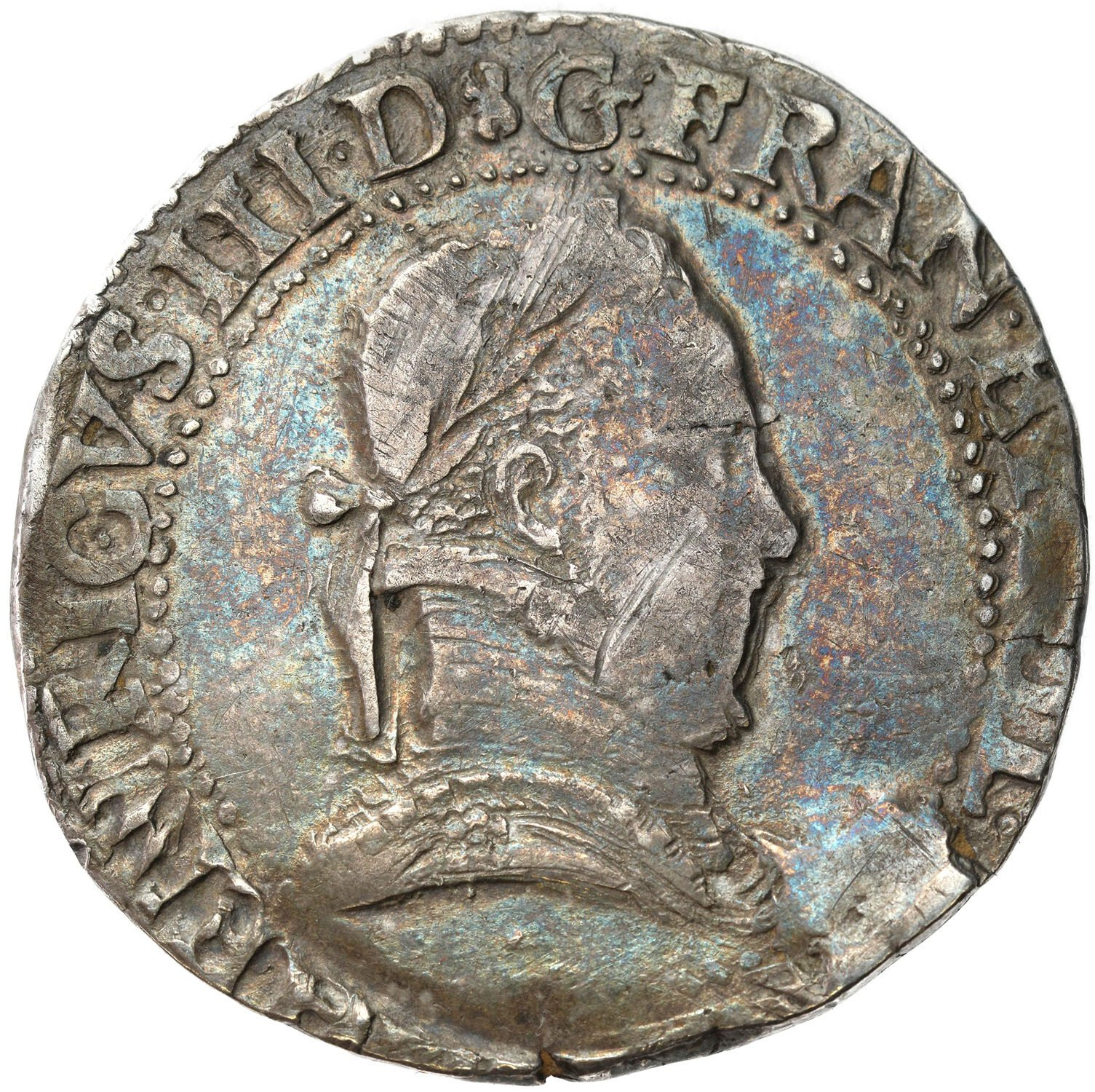 Henryk Walezy (1573-1575-1589). Frank, nieczytelna data K, Bordeaux