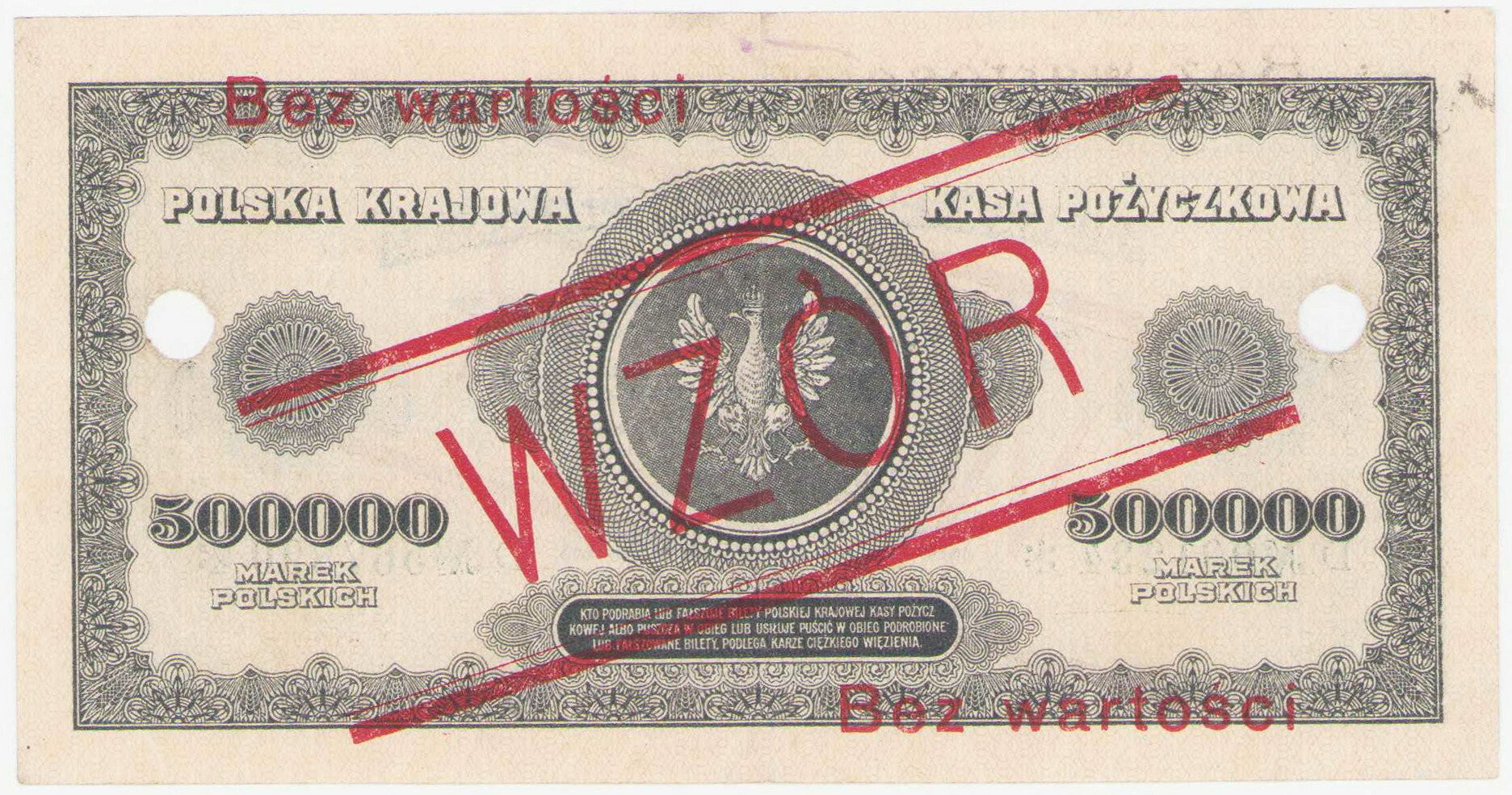 WZÓR 500.000 marek polskich 1923 seria D
