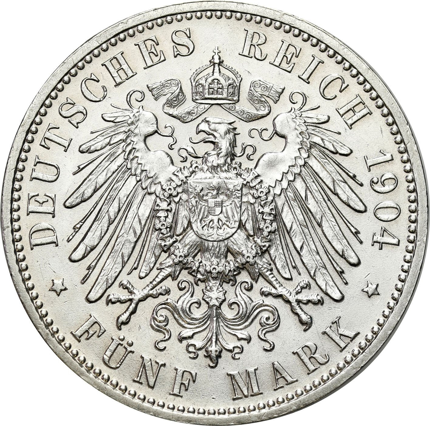 Niemcy, Saksonia. 5 marek 1904 E, Muldenhütten