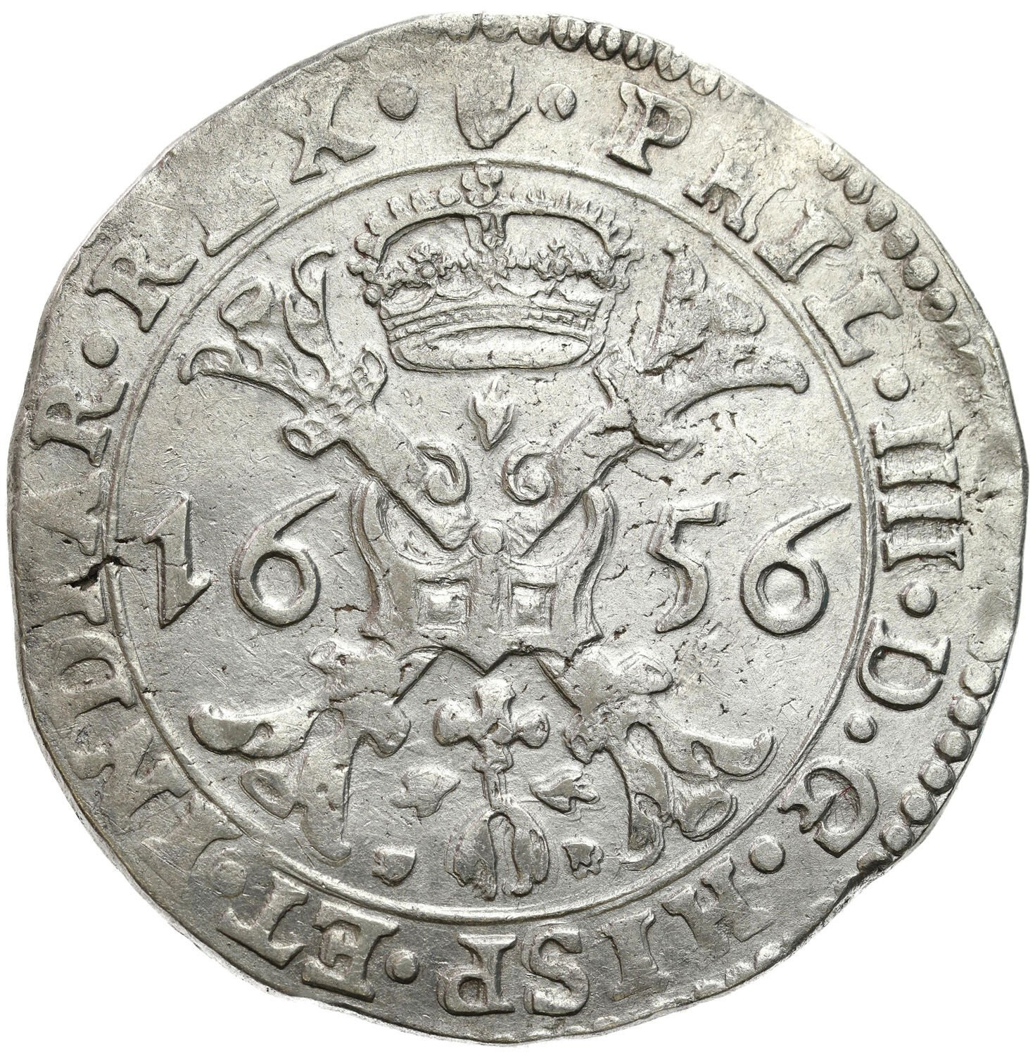 Niderlandy hiszpańskie. Filip IV (1621–1665). Patagon 1656, Antwerpia - ŁADNY