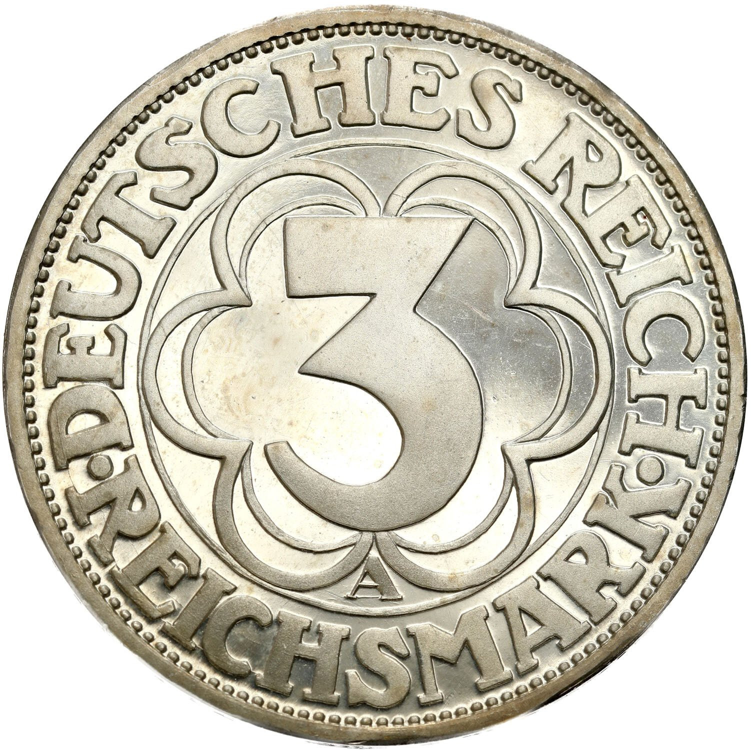 Niemcy, Weimar. 3 marki 1927 A, Berlin - LUSTRZANKA - PROOF
