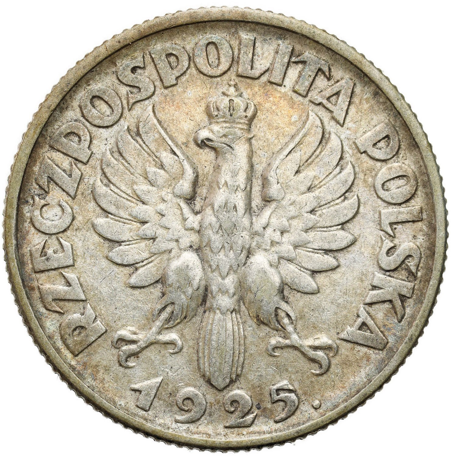 II RP. 1 złoty 1925, Londyn, kropka po dacie