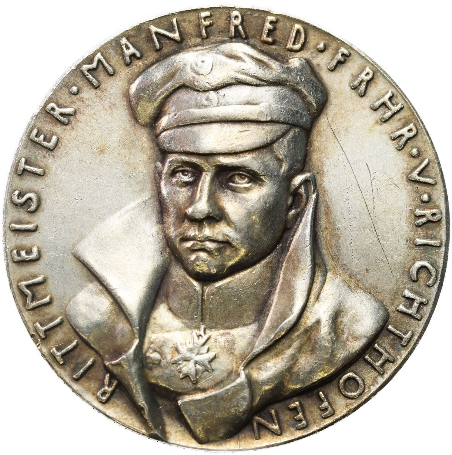 Niemcy. Karl Goetz. Medal 1918 - Śmierć Barona von Richthofen, srebro