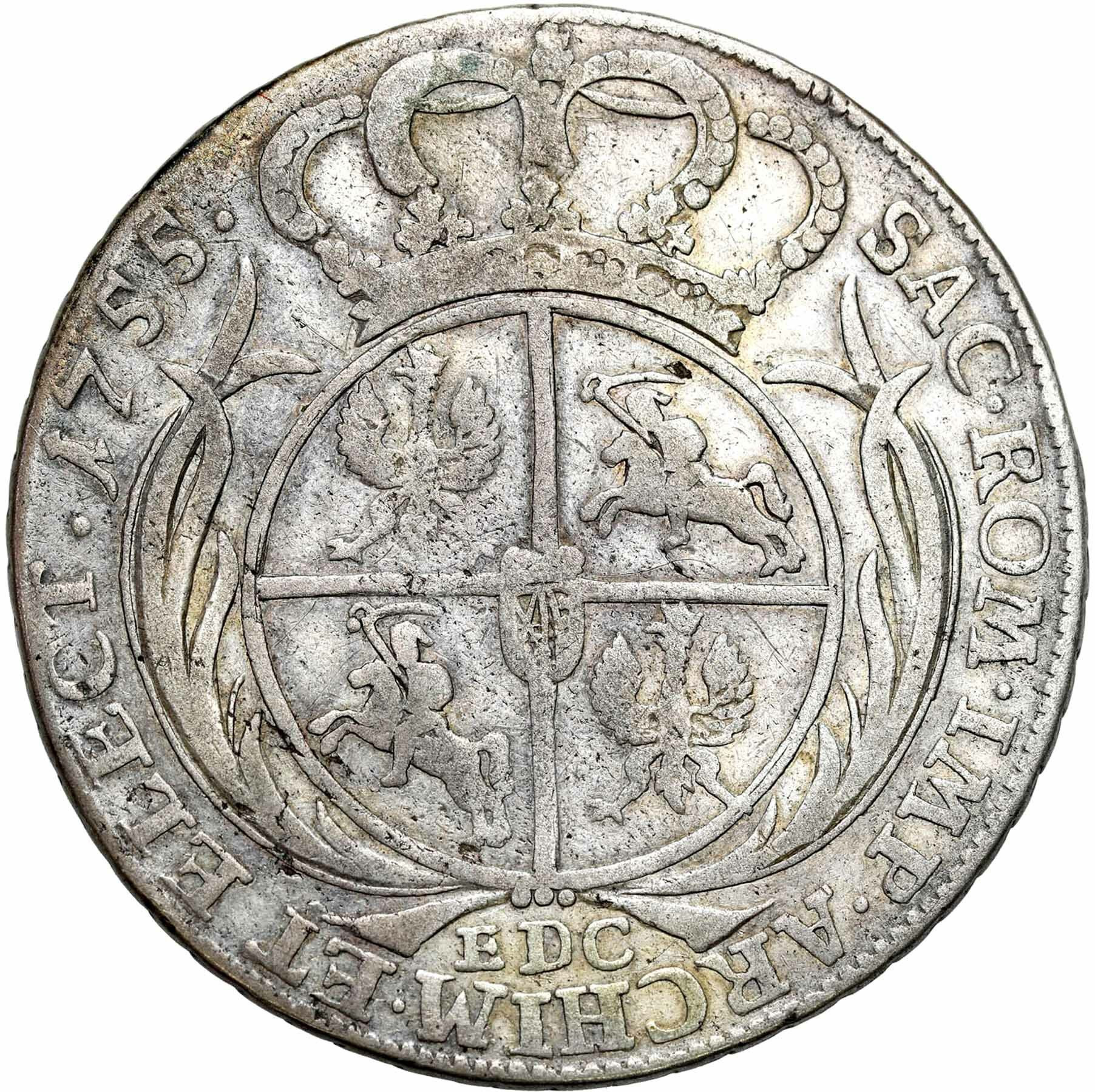 August III Sas. Talar 1755 EDC, Lipsk - Banco-Taler