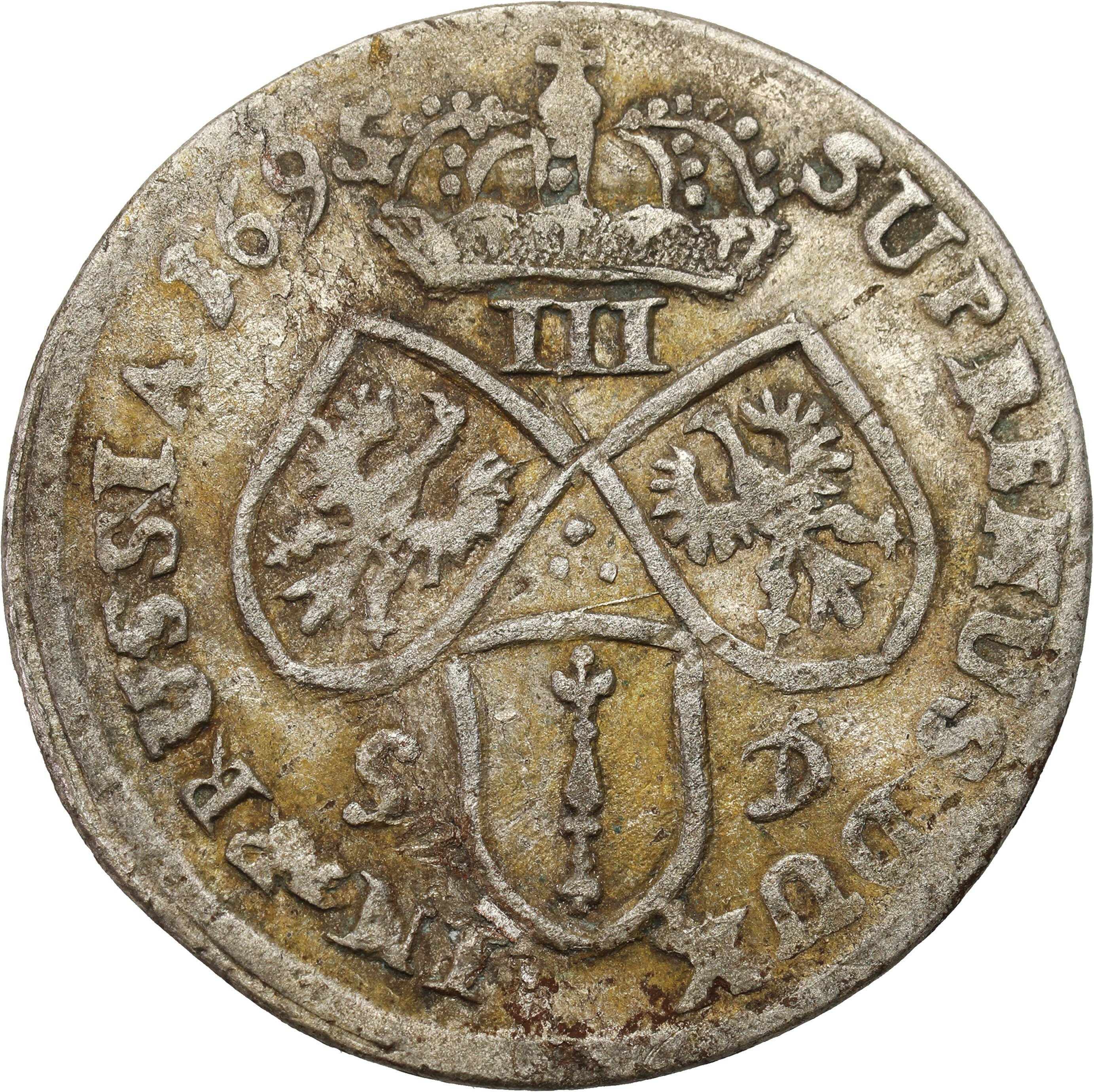 Niemcy, Prusy. 3 grosze 1695 SD, Królewiec