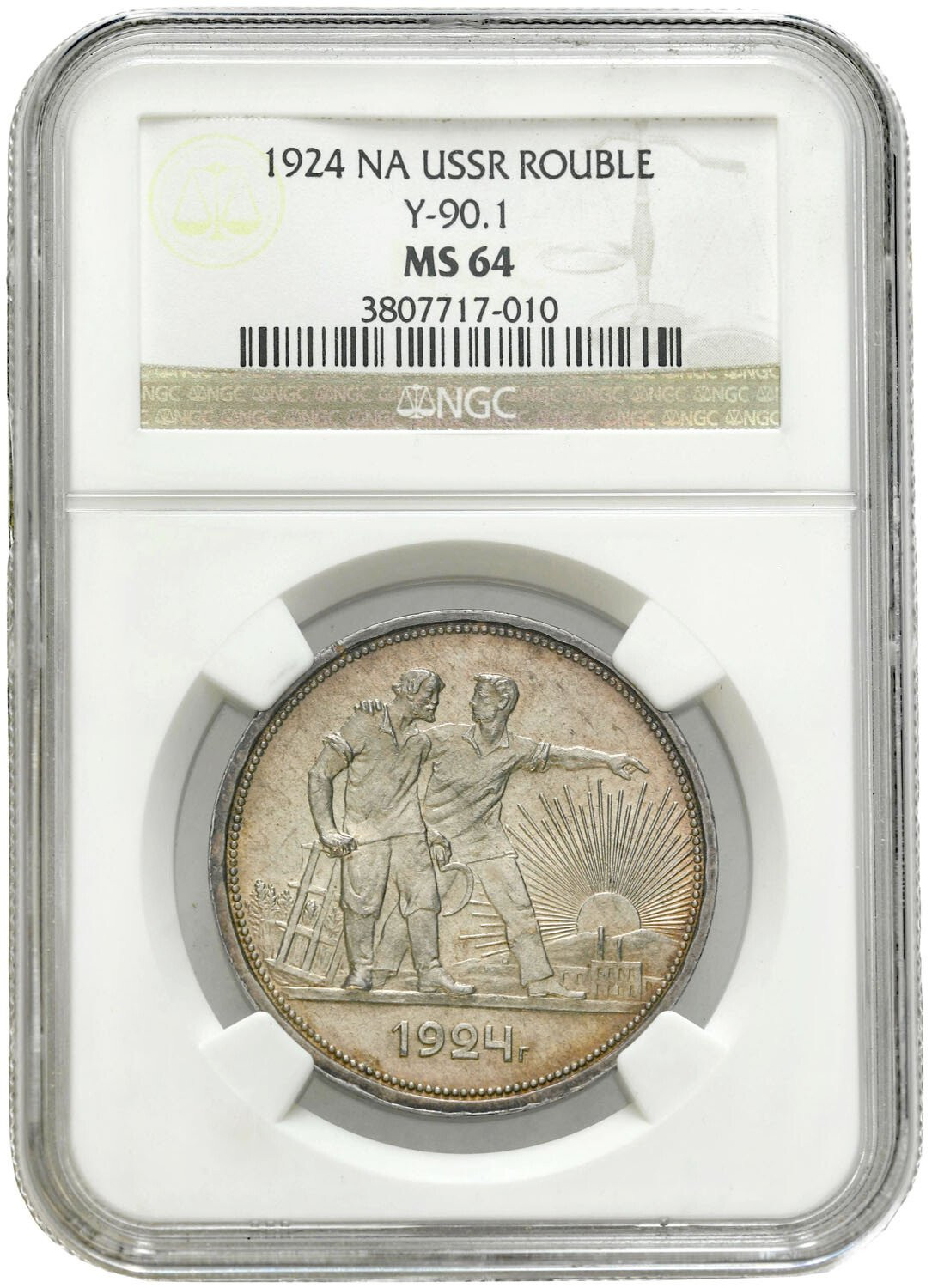 Rosja, ZSRR. Rubel 1924 ПЛ, Leningrad NGC MS64 - PIĘKNY