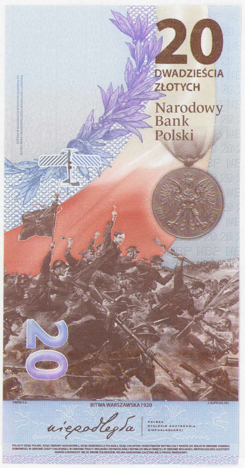 20 złotych 2020 Bitwa Warszawska Piłsudski - PIĘKNE
