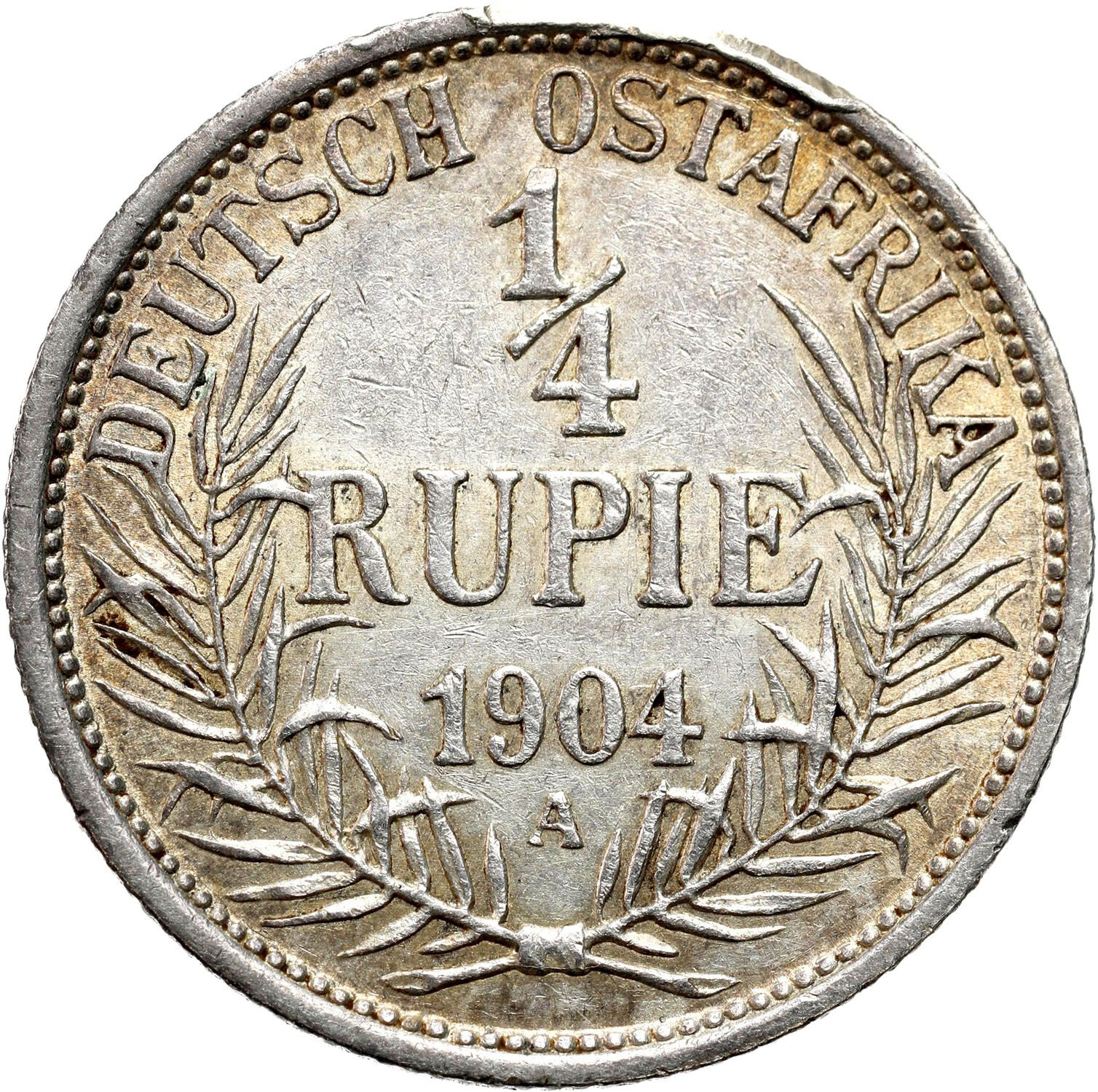 Niemcy, DOA, Afryka Wschodnia. 1/4 rupii 1904 A, Berlin