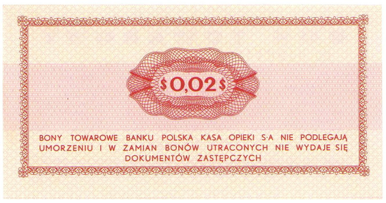 Bank PEKAO S.A. Bon na 2 centy 1969 seria Eo – PIĘKNE