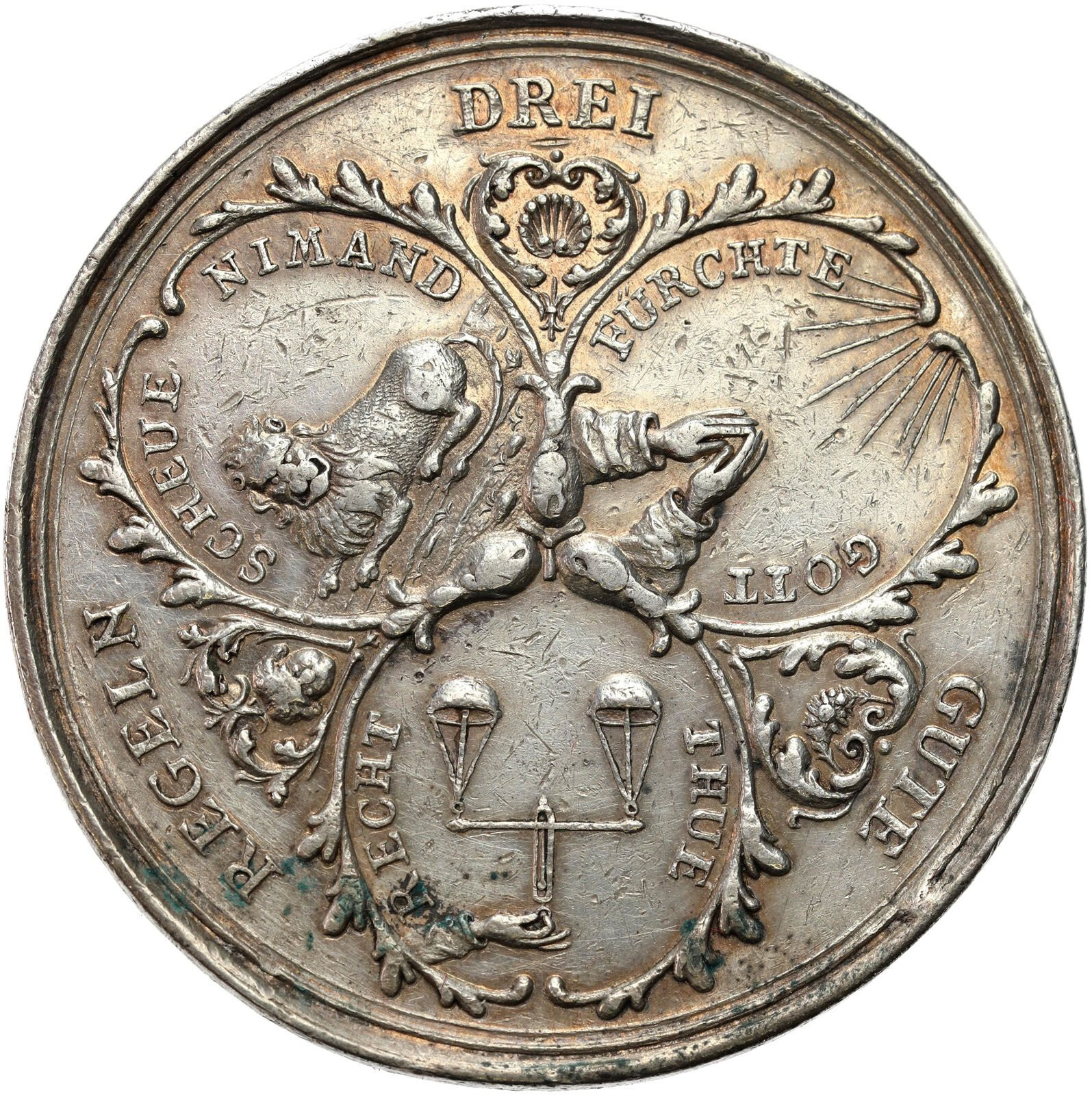 Śląsk. Medal chrześcijański 1700, J. Kittel, srebro