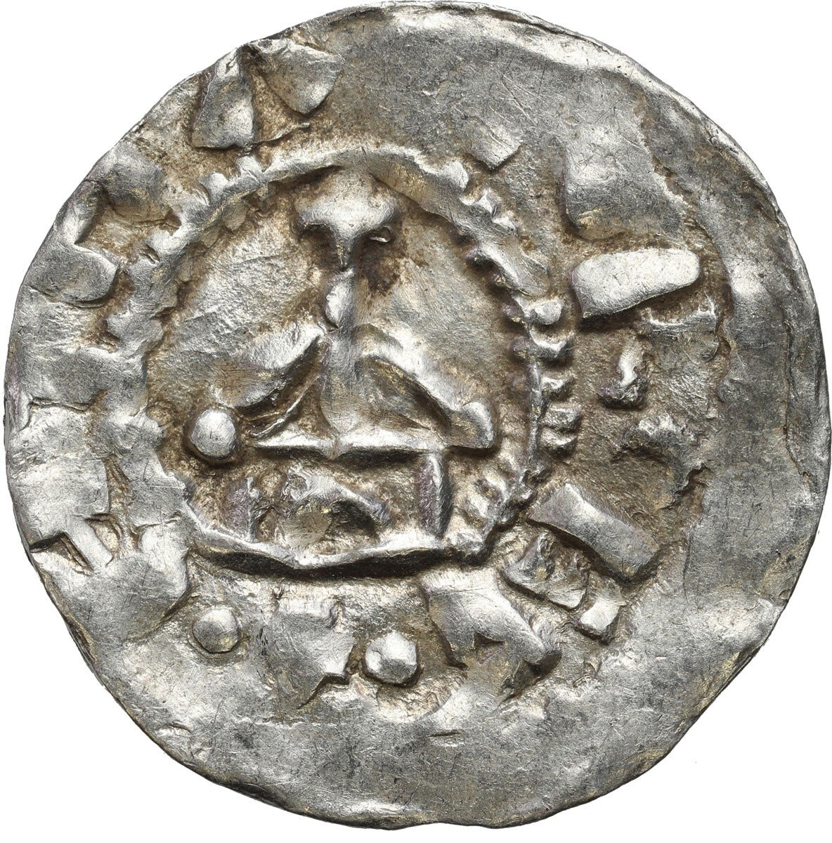 Niemcy, Szwabia – Strasburg. Otto III (983–1002). Denar 983-1002 