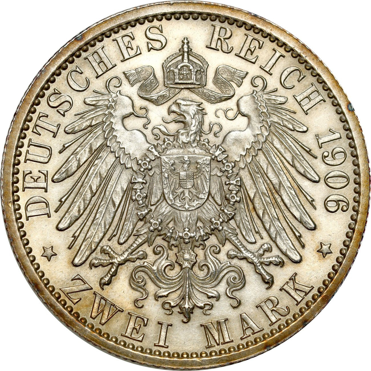 Niemcy, Lippe – Detmold. Leopold IV (1905–1908). 2 marki 1906 A, Berlin – STEMPEL LUSTRZANY 