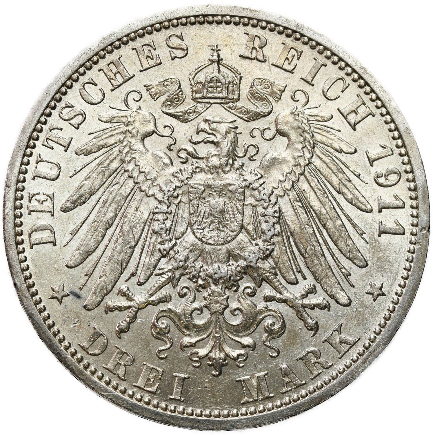 Niemcy, Lubeka. 3 marki 1911 A, Berlin - RZADKIE