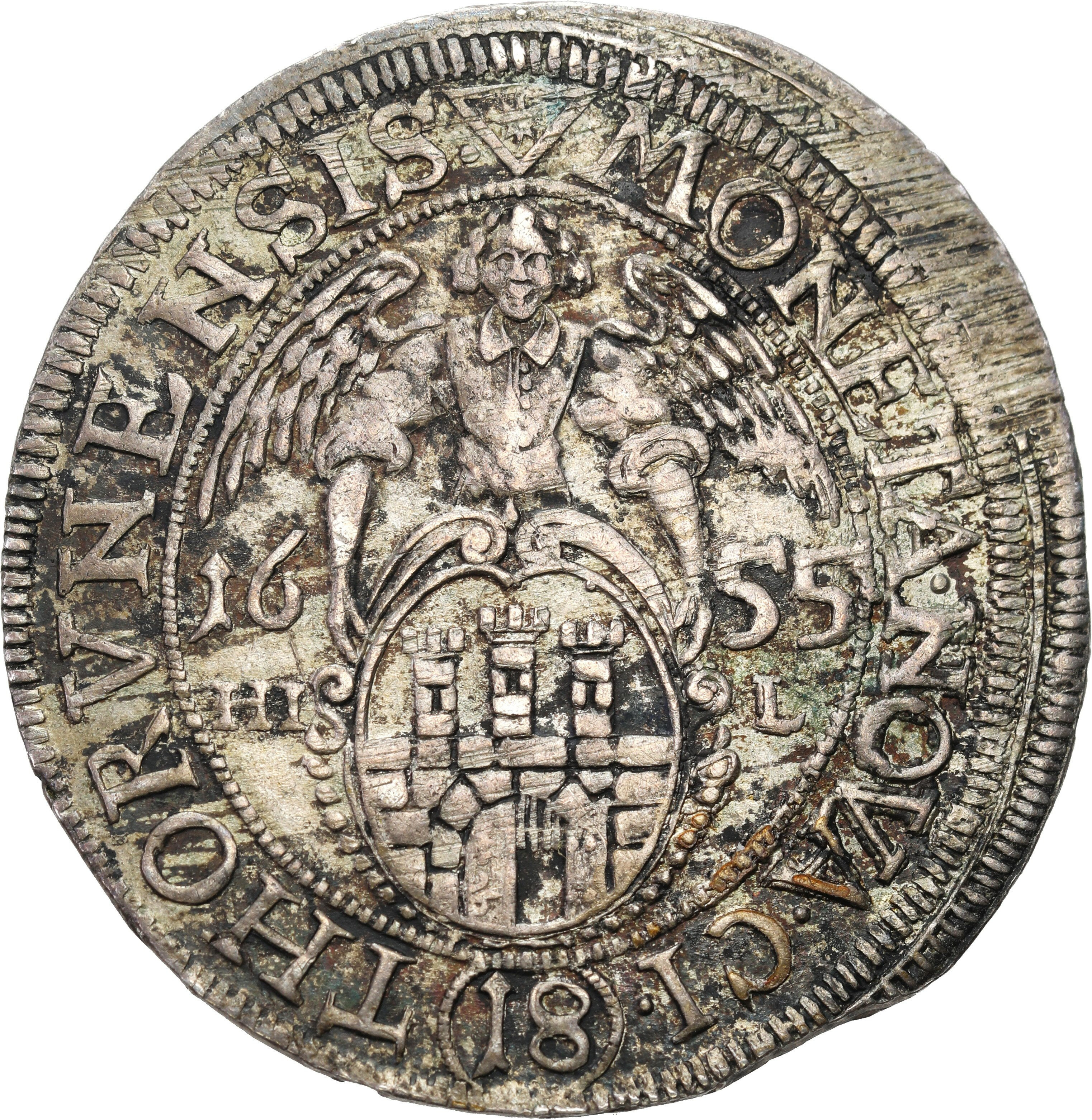 Jan II Kazimierz. Ort (18 groszy) 1655, Toruń, większa głowa króla - RZADKOŚĆ 