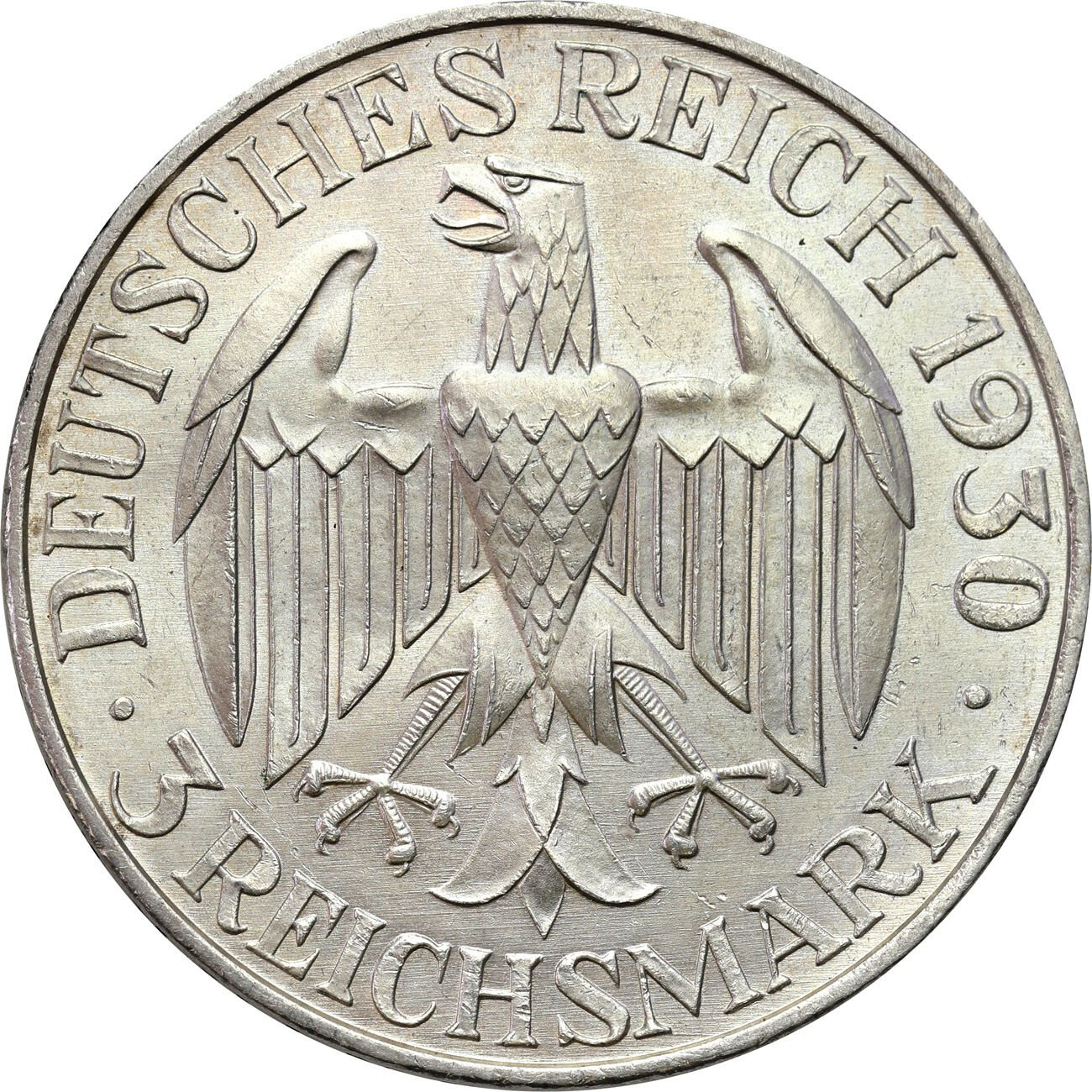 Niemcy, Weimar. 3 marki 1930 A, Berlin - Zeppelin – ŁADNE