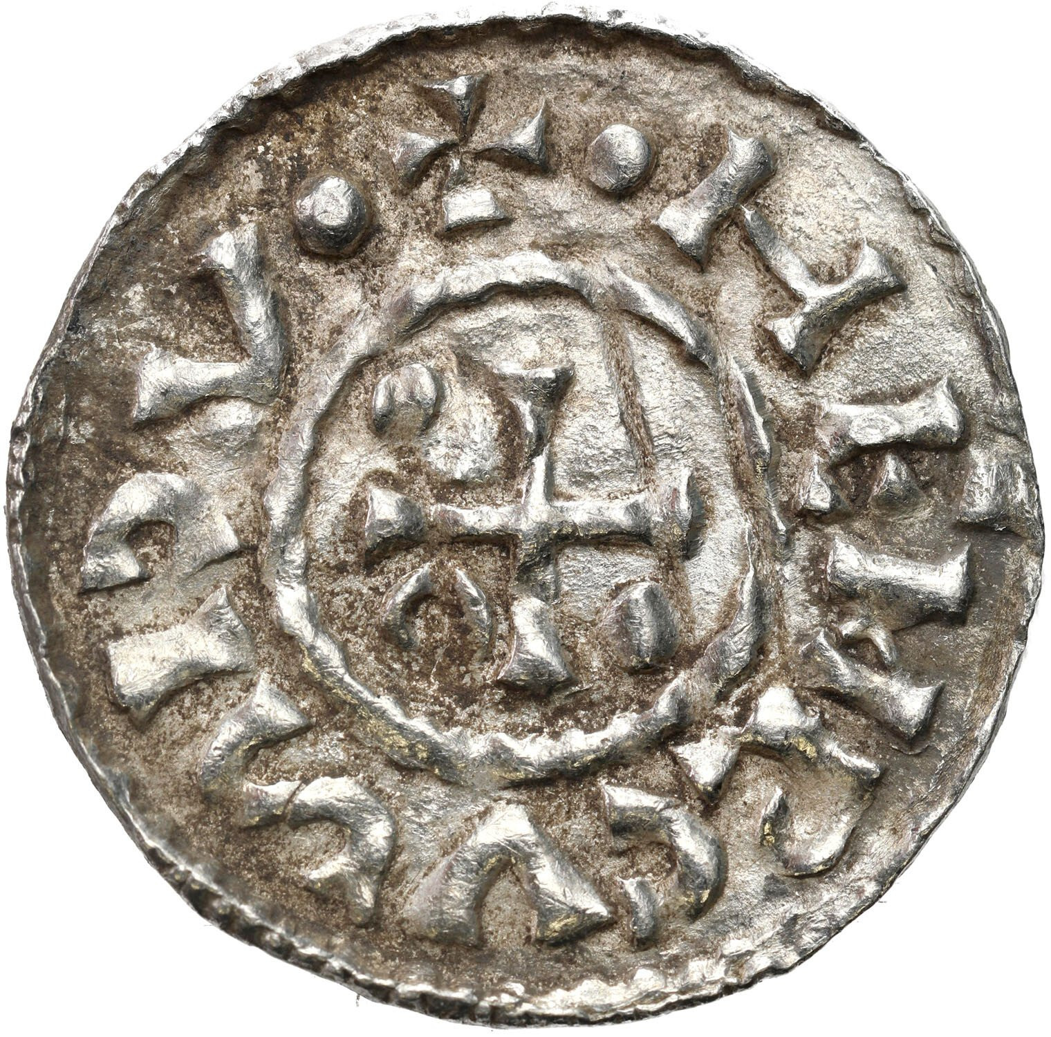 Niemcy, Bawaria, Ratyzbona. Henryk II Kłótnik II - drugie panowanie (985–995). Denar