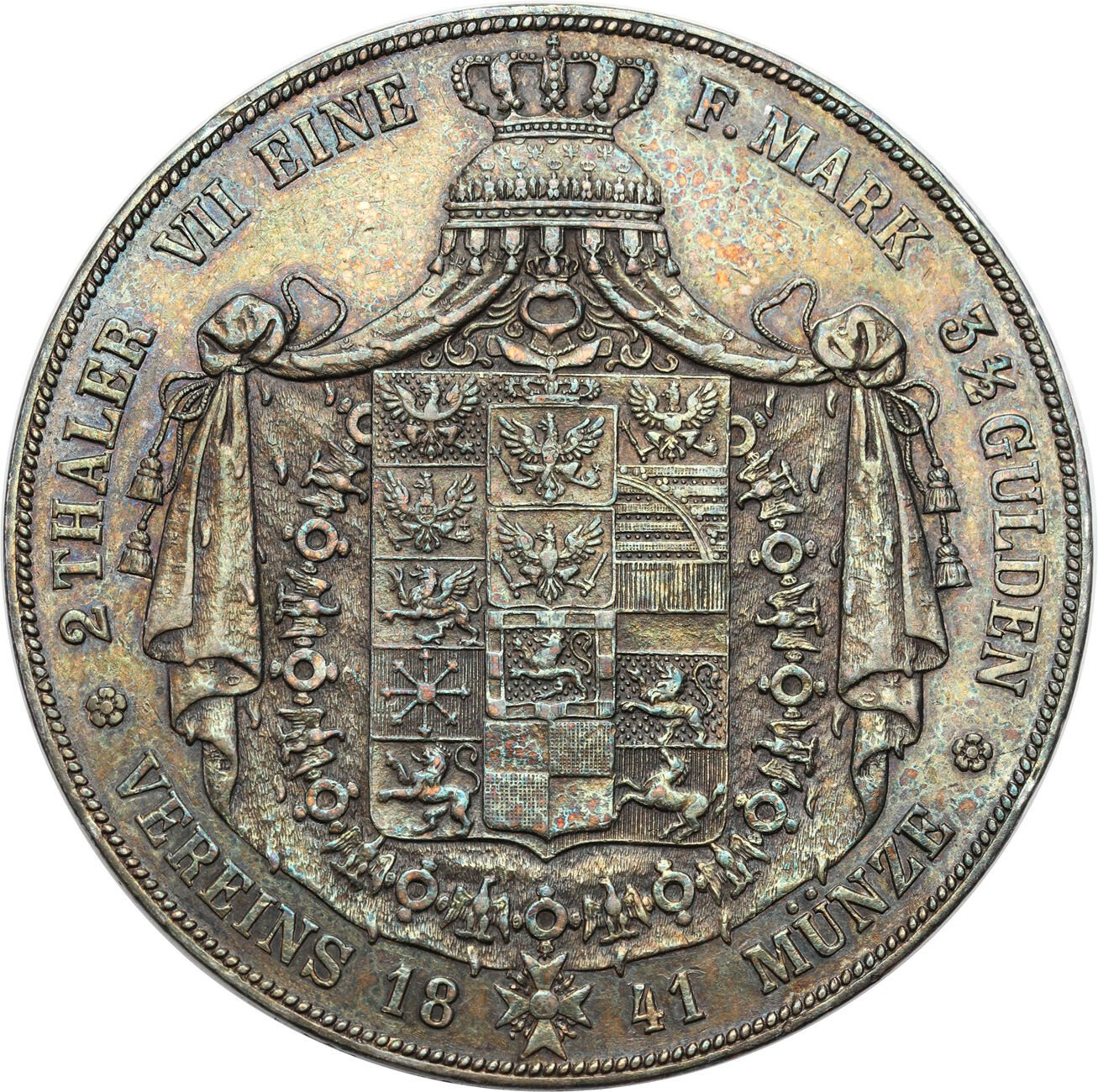 Niemcy, Prusy. Fryderyk Wilhelm IV (1840-1861). Dwutalar = 3 1/2 guldena 1841 A, Berlin - ŁADNE