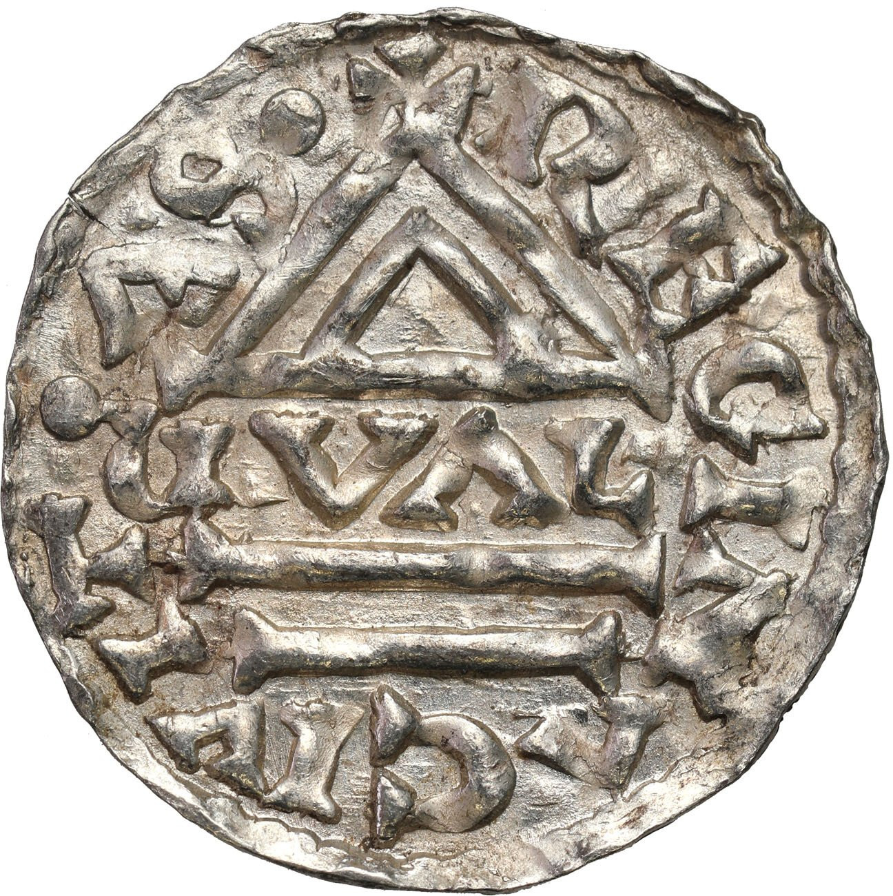 Niemcy, Bawaria, Ratyzbona. Henryk II Kłótnik II - drugie panowanie (985–995). Denar - PIĘKNY
