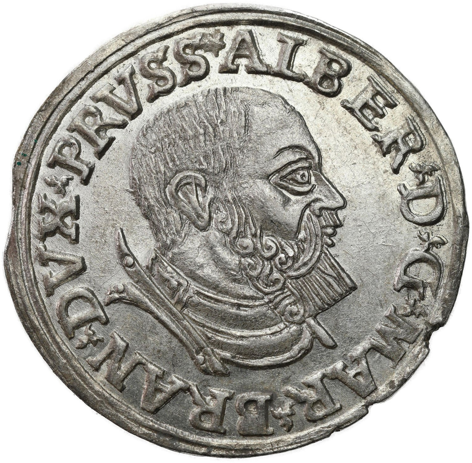 Prusy Książęce. Albrecht Hohenzollern. Trojak (3 grosze) 1535, Królewiec - WYŚMIENITY