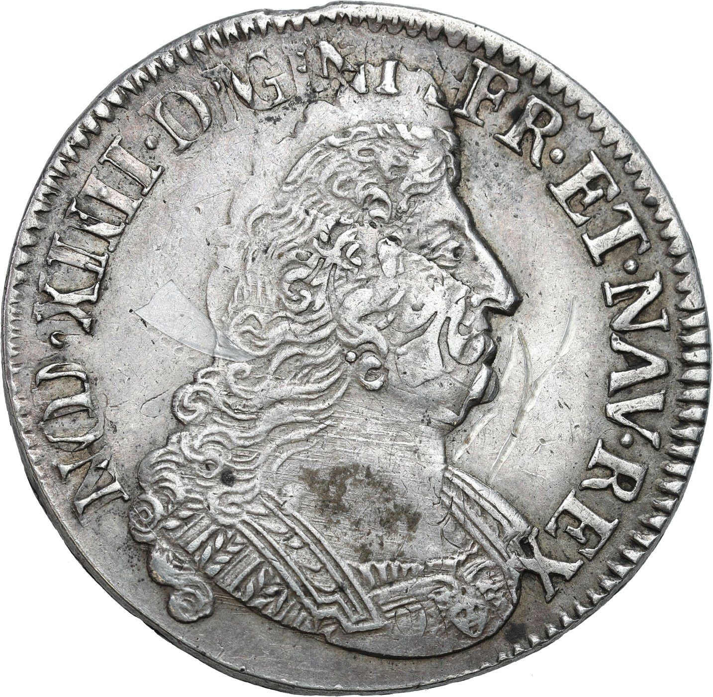 Francja, Ludwik XIV Wielki (1643–1715). 1/2 Ecu S, Reims