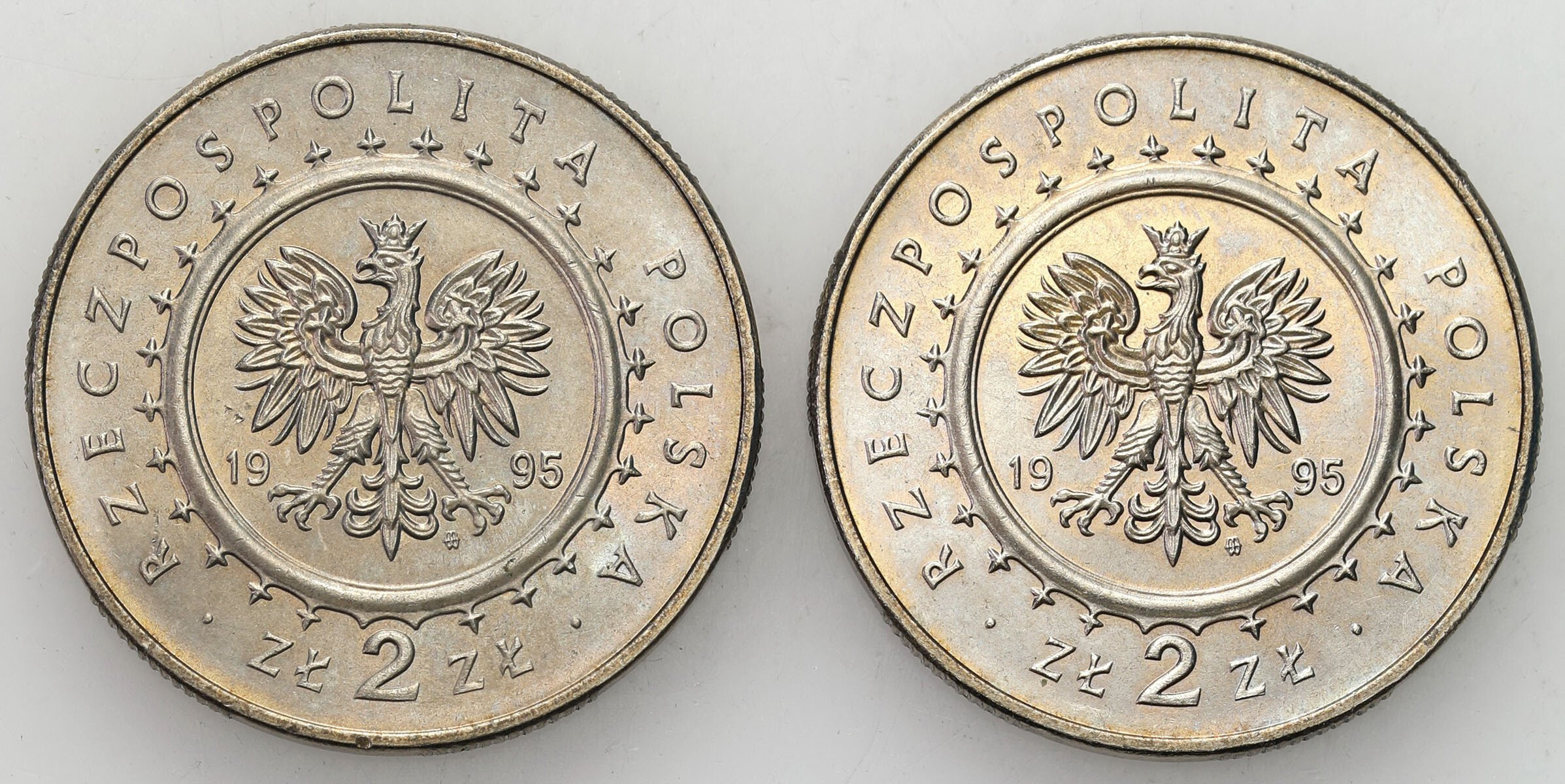 III RP. 2 złote 1995 Pałac Królewski w Łazienkach, zestaw 2 sztuk 
