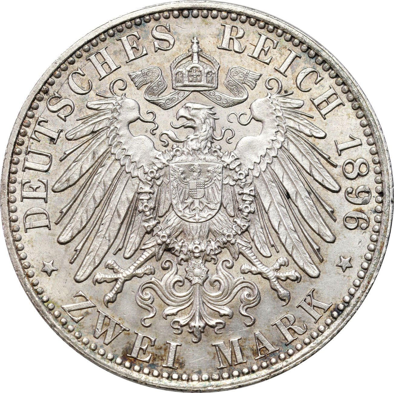 Niemcy, Cesarstwo Niemieckie, Anhalt. Fryderyk I (1871-1904). 2 marki 1896 A, Berlin – PIĘKNE i RZADSZE