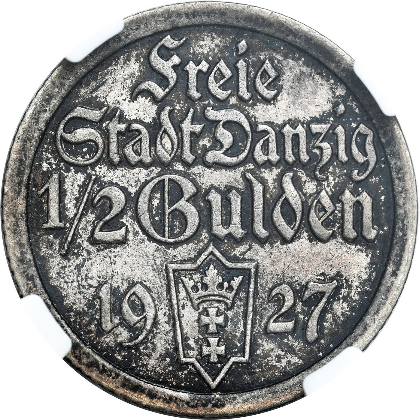 Wolne Miasto Gdańsk/Danzig. 1/2 Guldena 1927 NGC MS64 - RZADKI ROCZNIK -PIĘKNE