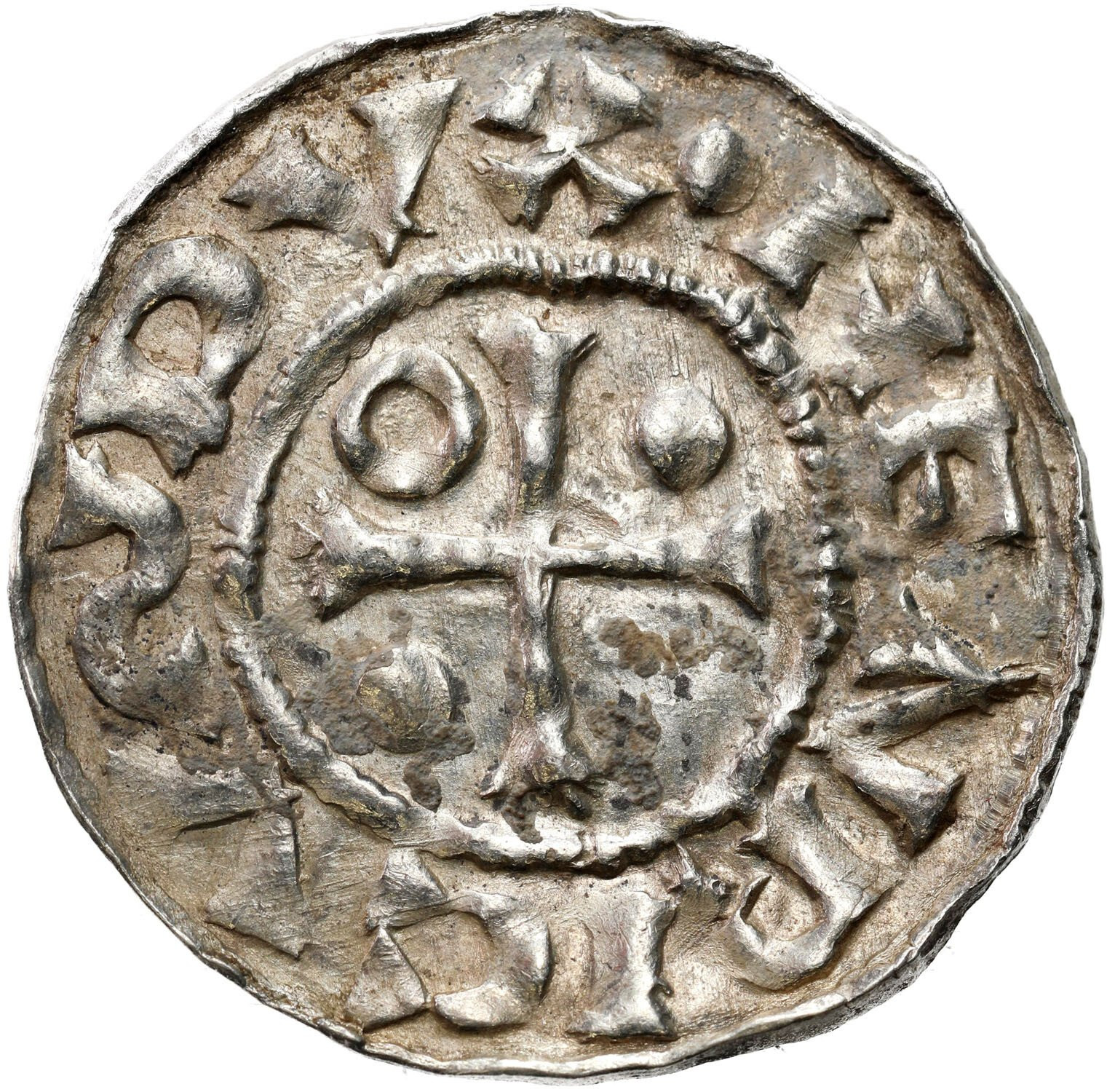 Niemcy, Bawaria, Ratyzbona. Henryk II Kłótnik II - drugie panowanie (985–995). Denar