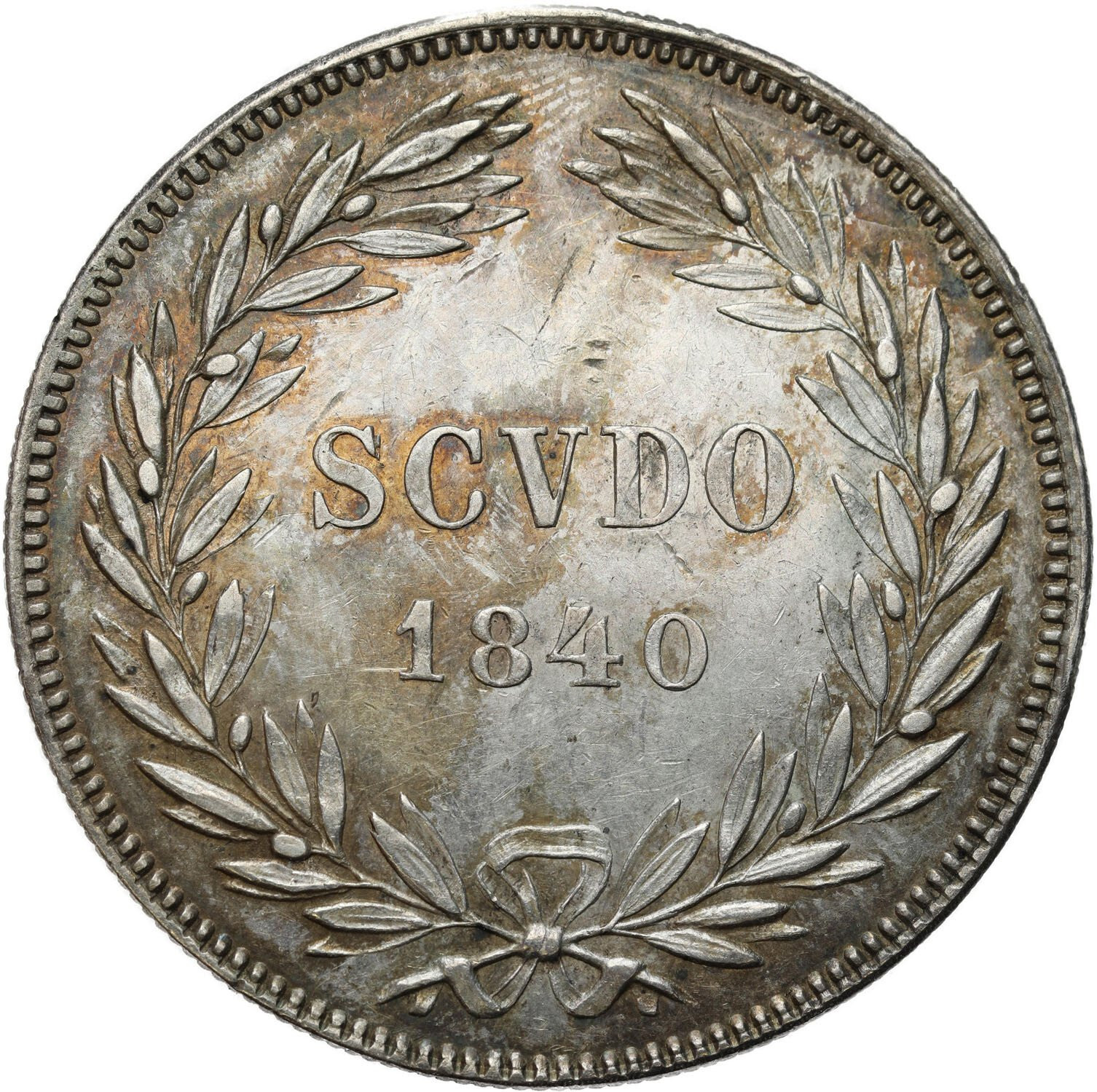 Włochy, Watykan. Gregorio XVI (1831-1846). Scudo 1840 R, Rzym –  ŁADNE