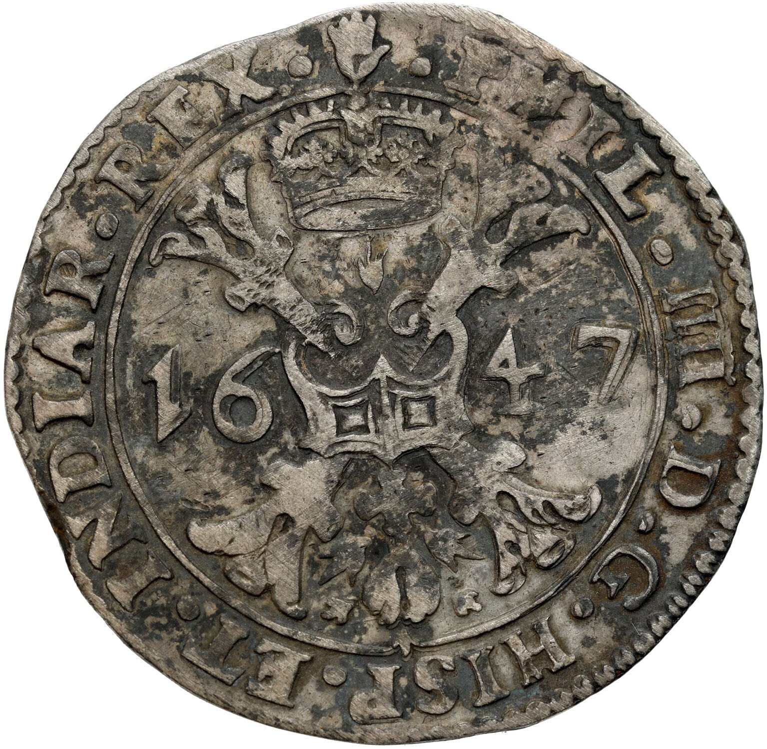 Niderlandy hiszpańskie. Filip IV (1621–1665). Patagon 1647, Antwerpia