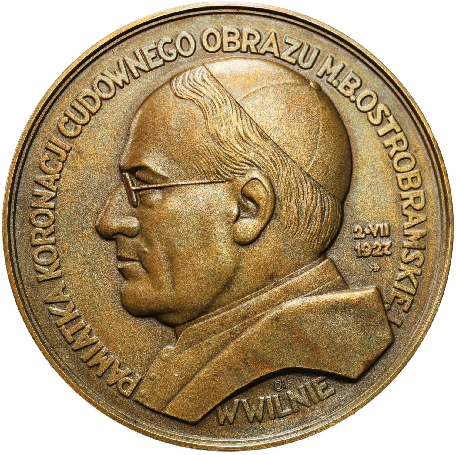 II RP. Medal 1927 Koronacja obrazu Matki Boskiej w Wilnie, brąz