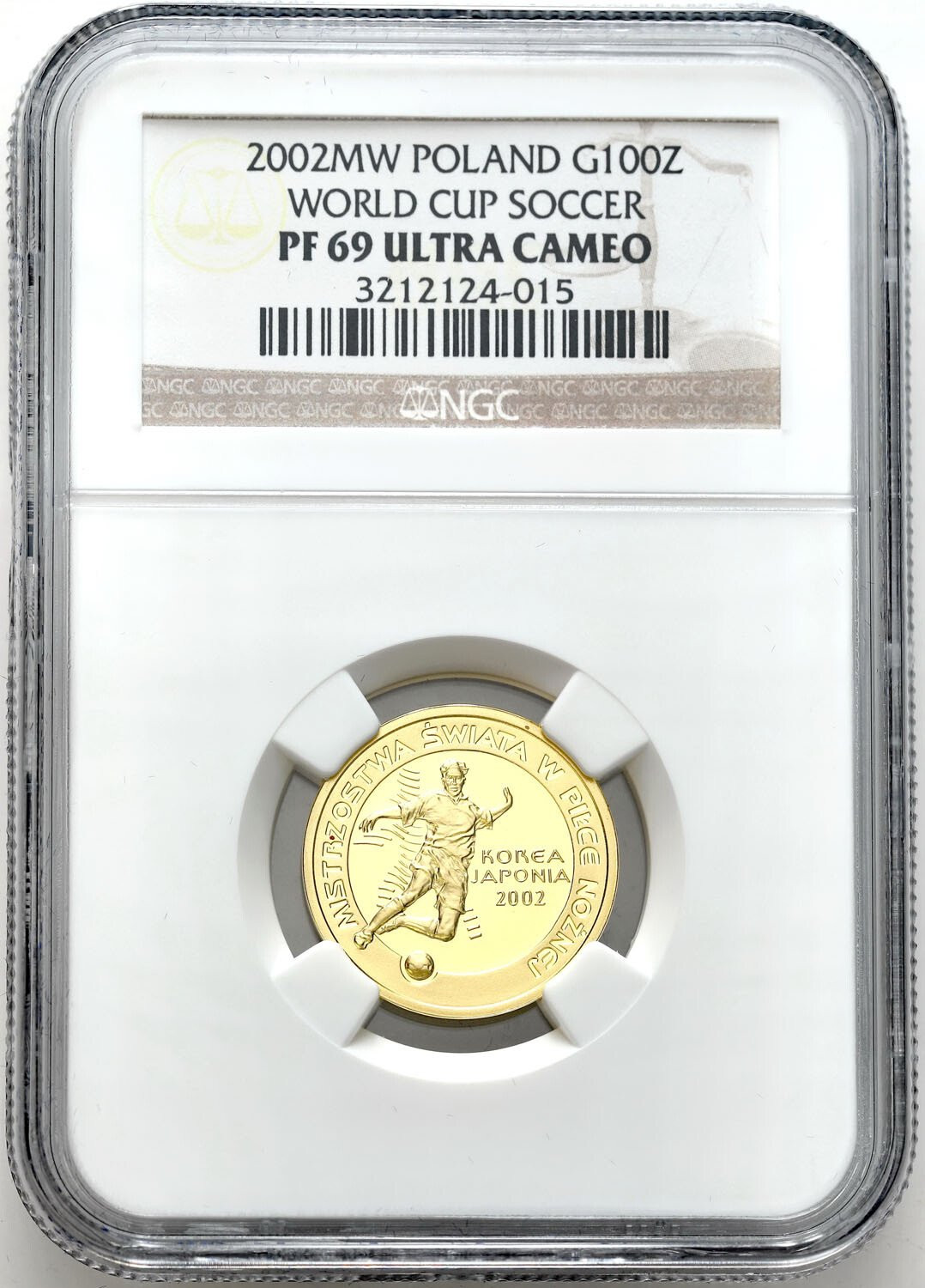 III RP. 100 złotych 2002 Korea Japonia Piłka NGC PF69 ULTRA CAMEO (2 MAX)