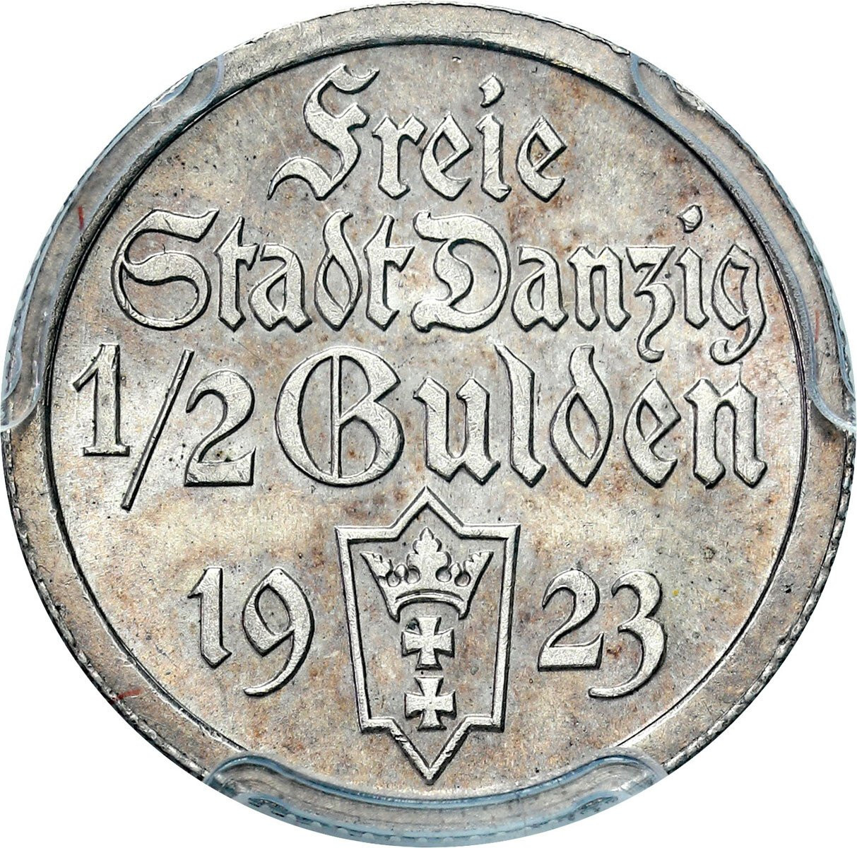 Wolne Miasto Gdańsk / Danzig 1/2 guldena 1923 PCGS MS64 - PIĘKNE