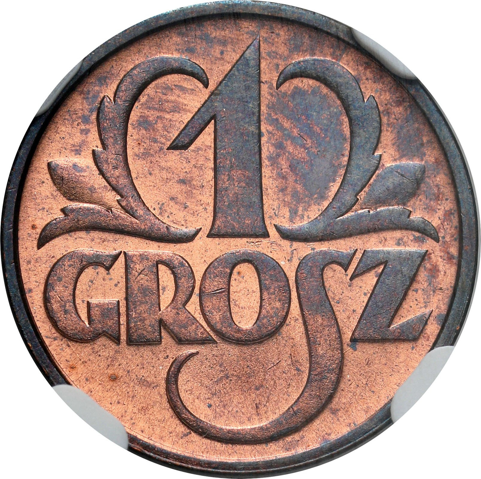 II RP. 1 grosz 1935 NGC MS64 RB - PIĘKNE