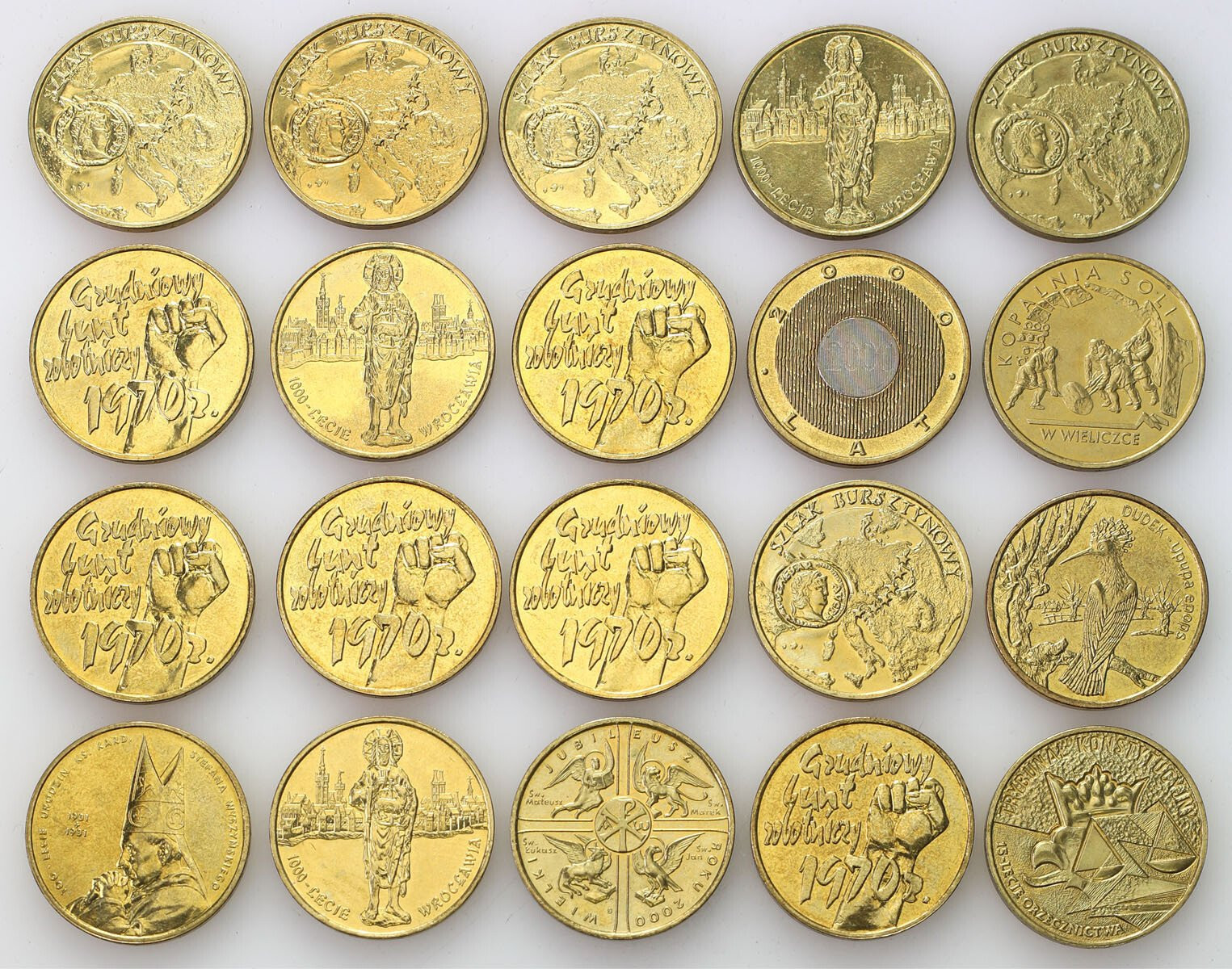 III RP. 2 złote 2000-2001 RÓŻNE, zestaw 20 sztuk