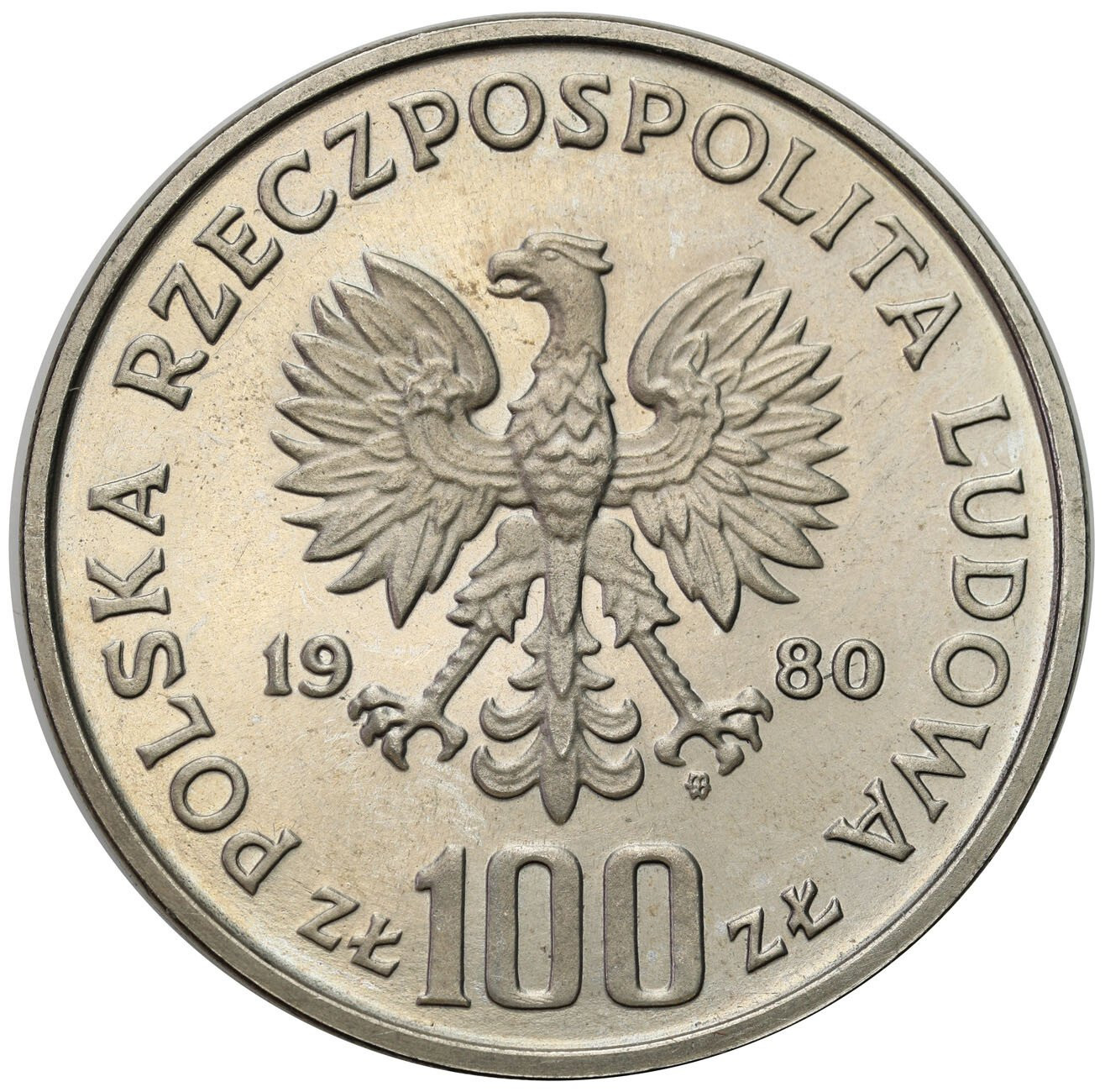 PRL. PRÓBA Nikiel 100 złotych 1980 – Głuszec