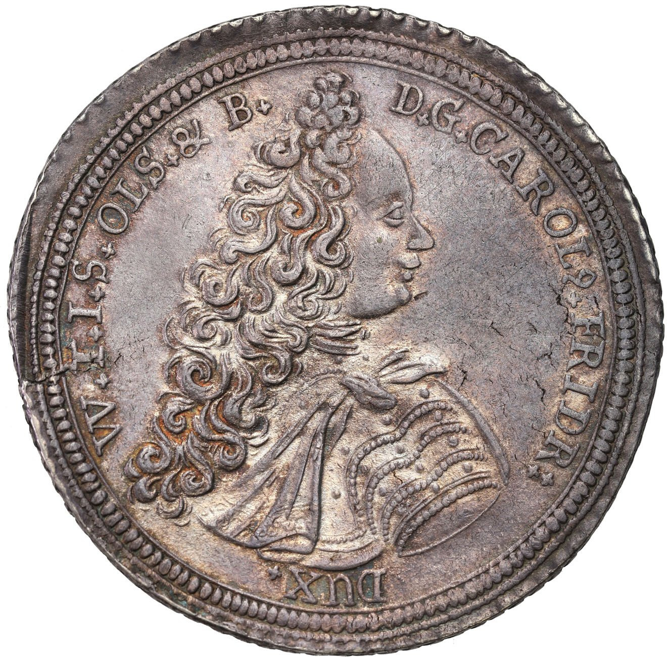 Śląsk, ks. Oleśnickie. Karol Fryderyk Oleśnicki (1704-1744). Talar 1716 Oleśnica – WYŚMIENITY