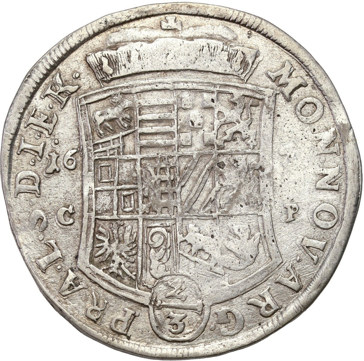 Niemcy, Anhalt. Karol Wilhelm (1667–1718). 2/3 talara 1678? CP, Zerbst