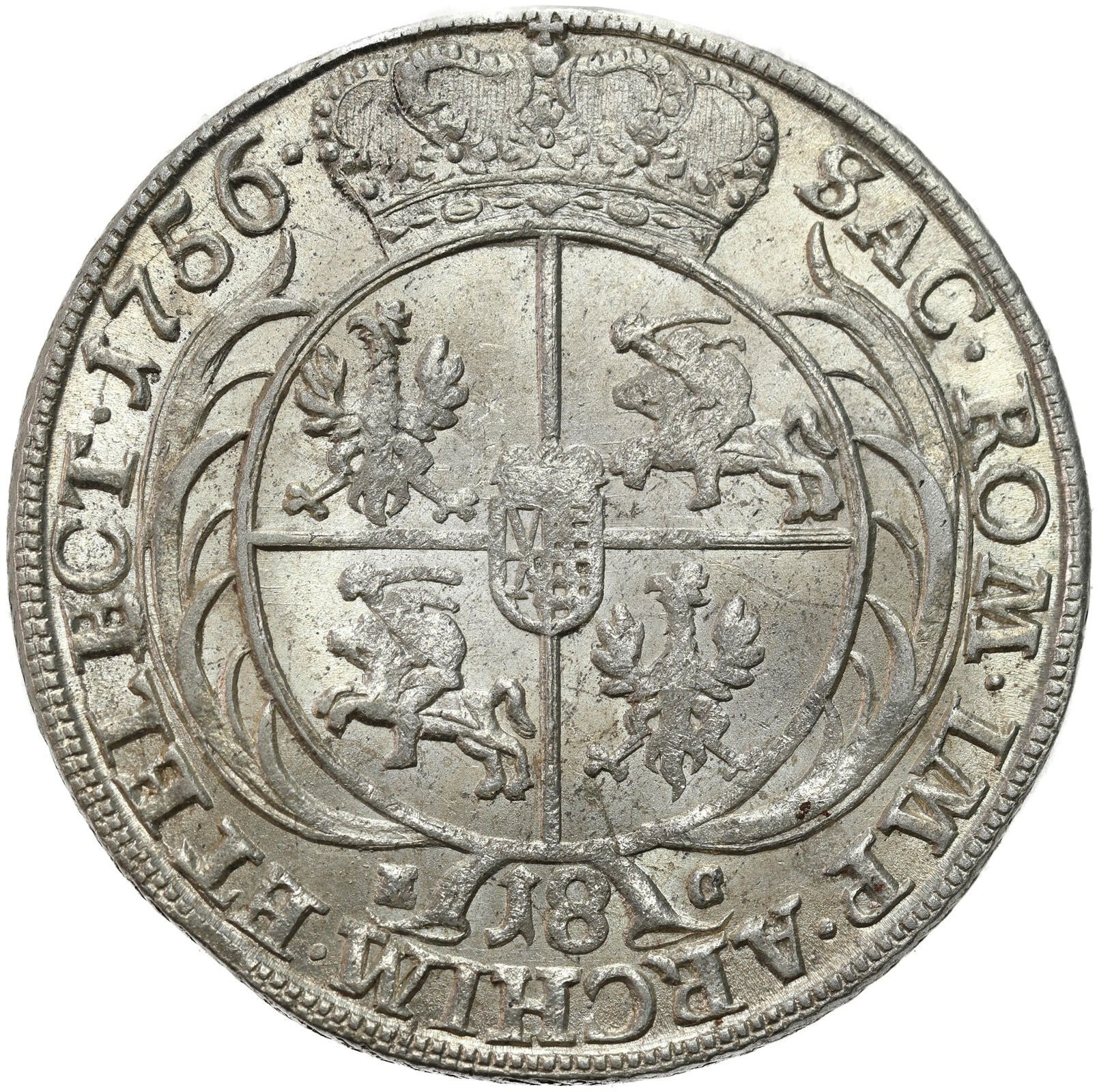 August III Sas. Ort (18 groszy) 1756 EC, Lipsk - PIĘKNY