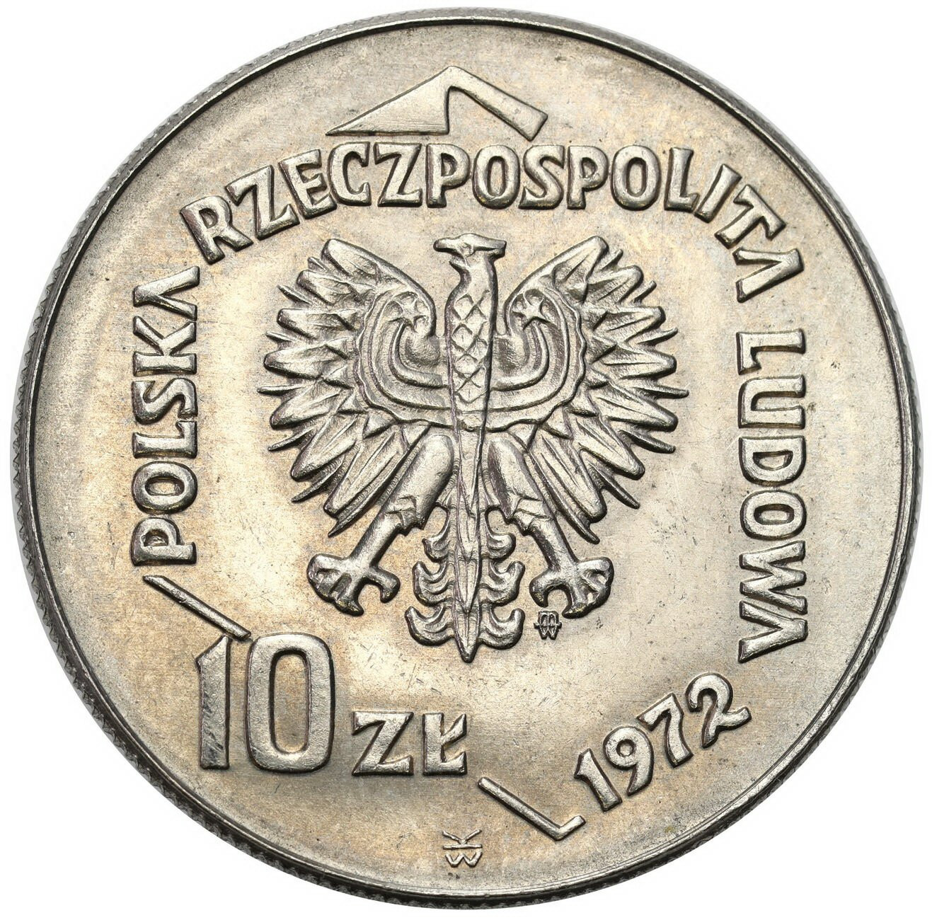 PRL. PRÓBA Nikiel 10 złotych 1972 - 50 lat portu w Gdyni